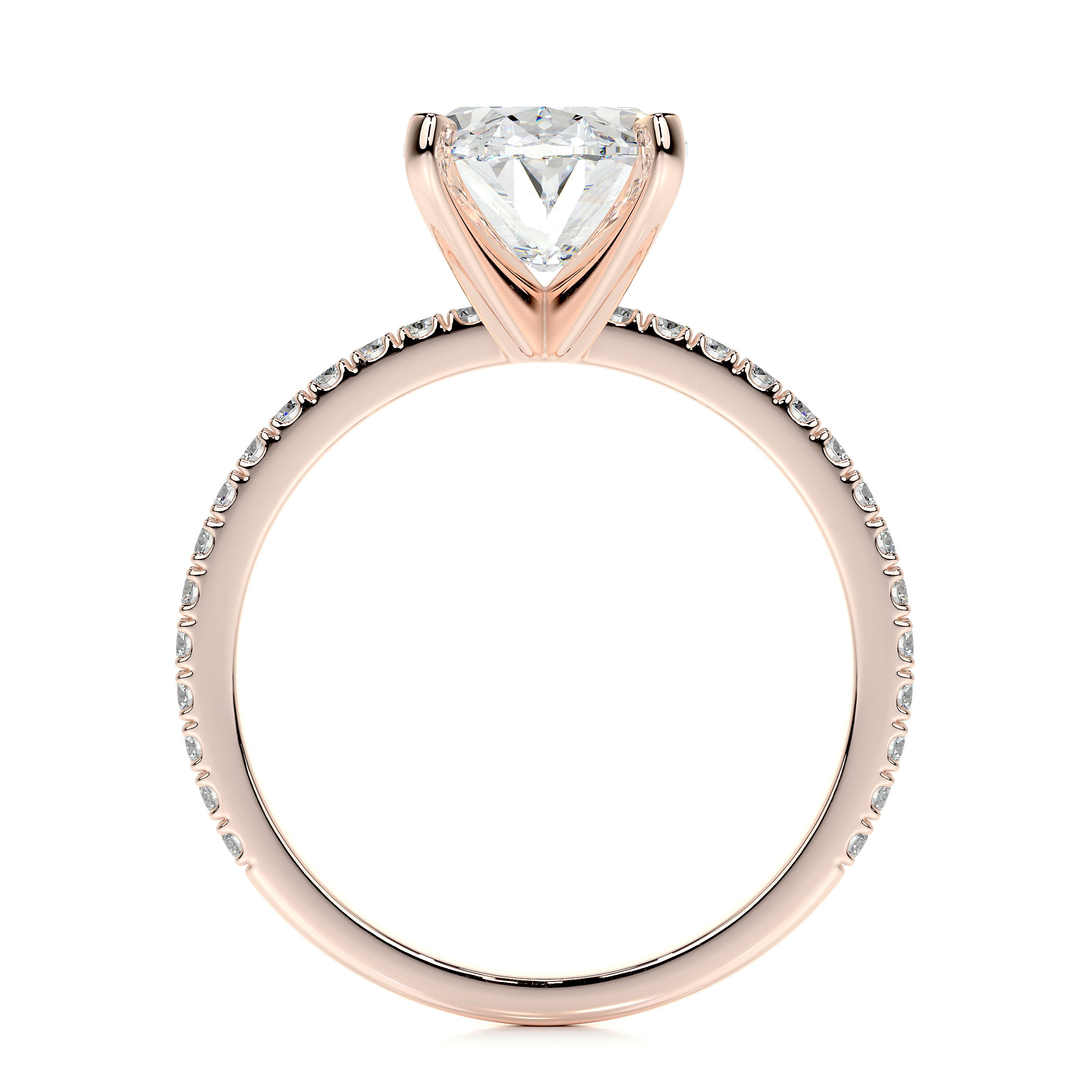 Stephanie Lab Grown Diamond Ring   (3.30 Carat) -14K Rose Gold
