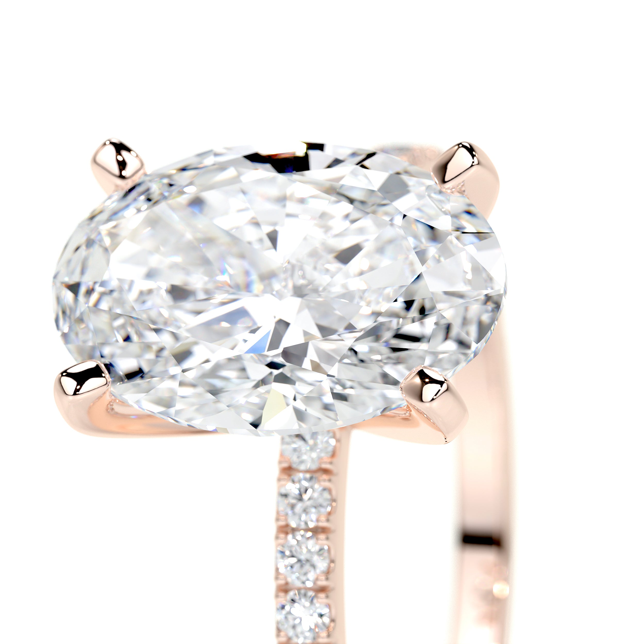 Stephanie Lab Grown Diamond Ring   (3.30 Carat) -14K Rose Gold