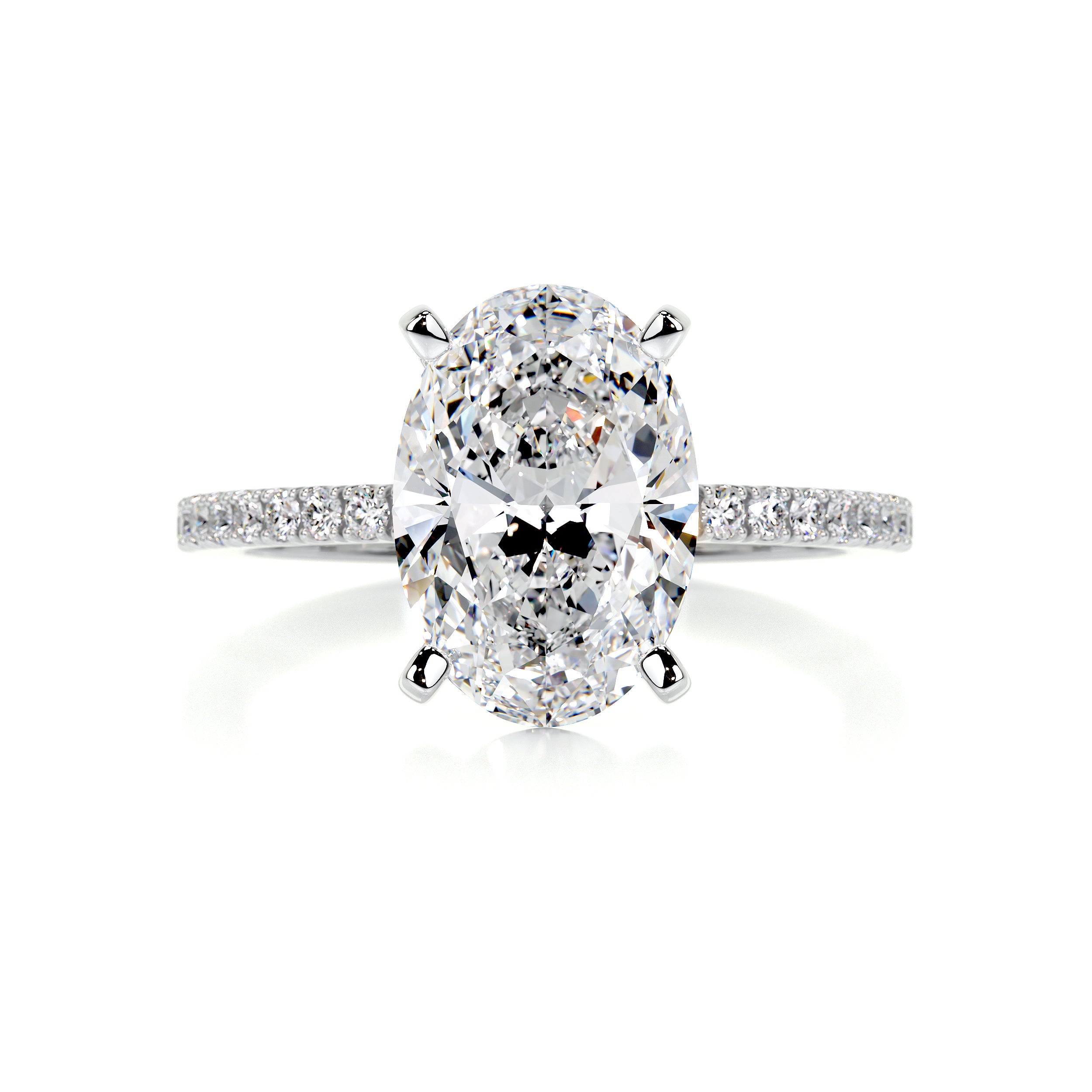 Stephanie Diamond Engagement Ring   (3.30 Carat) -14K White Gold