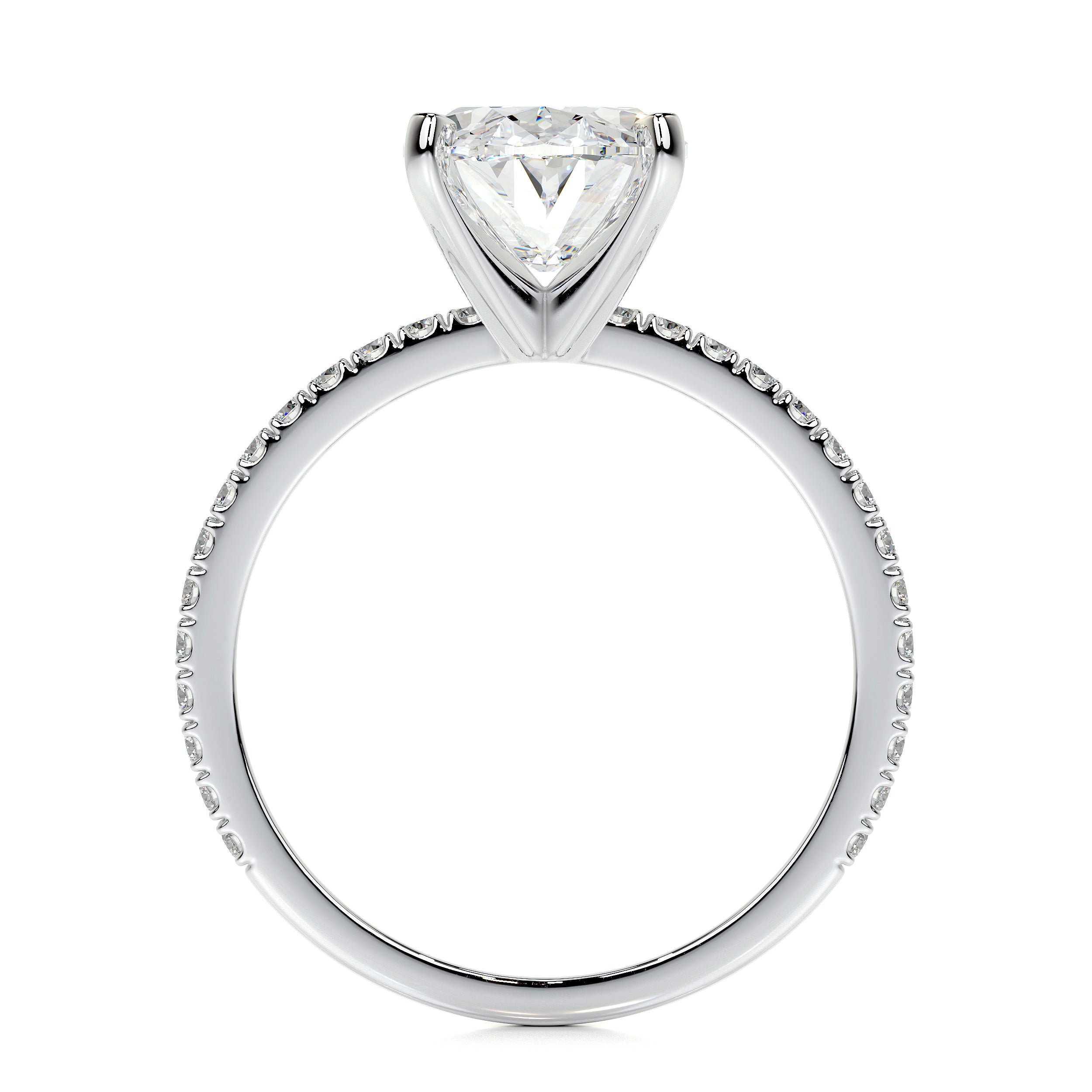 Stephanie Lab Grown Diamond Ring   (3.30 Carat) -14K White Gold