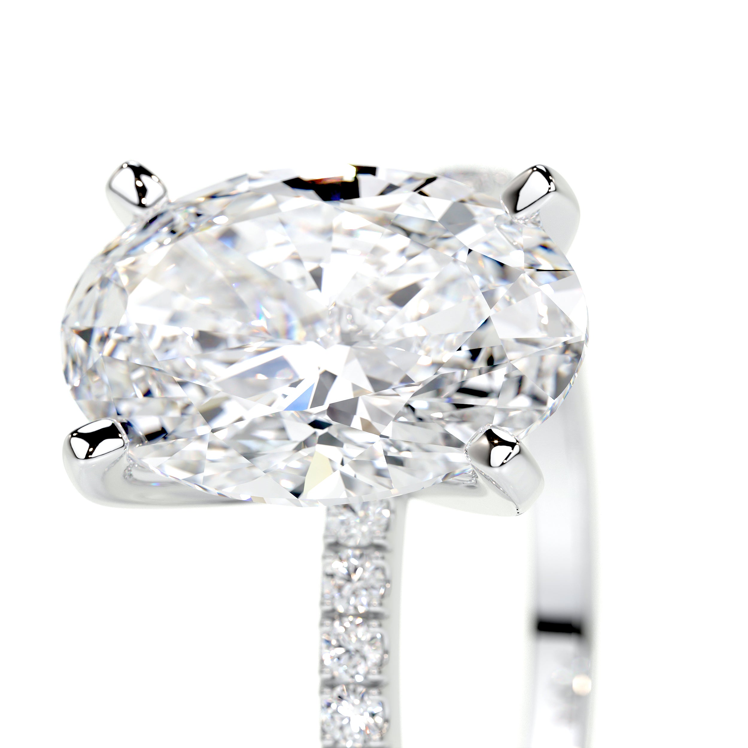Stephanie Lab Grown Diamond Ring   (3.30 Carat) -14K White Gold