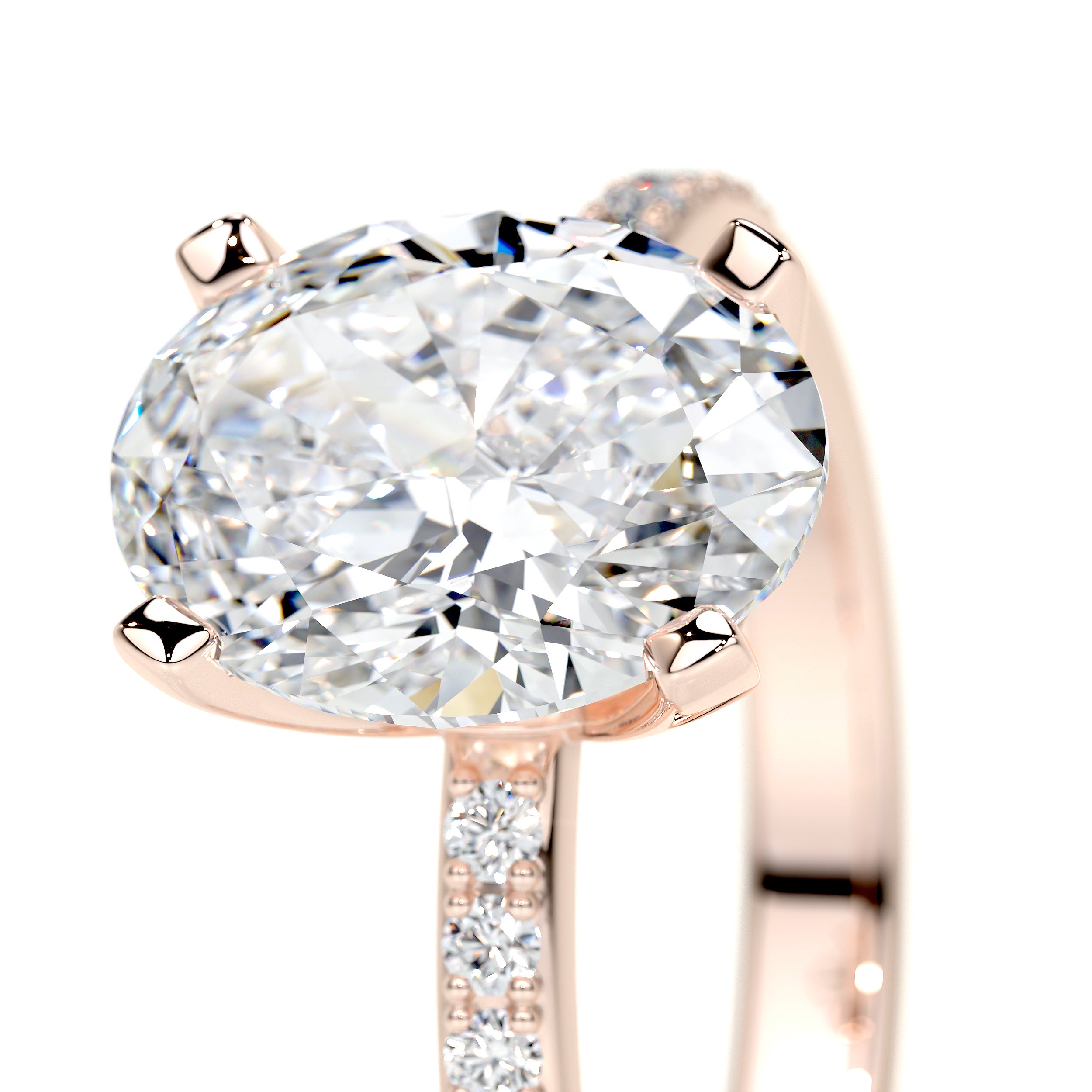 Samantha Lab Grown Diamond Ring   (2.15 Carat) -14K Rose Gold