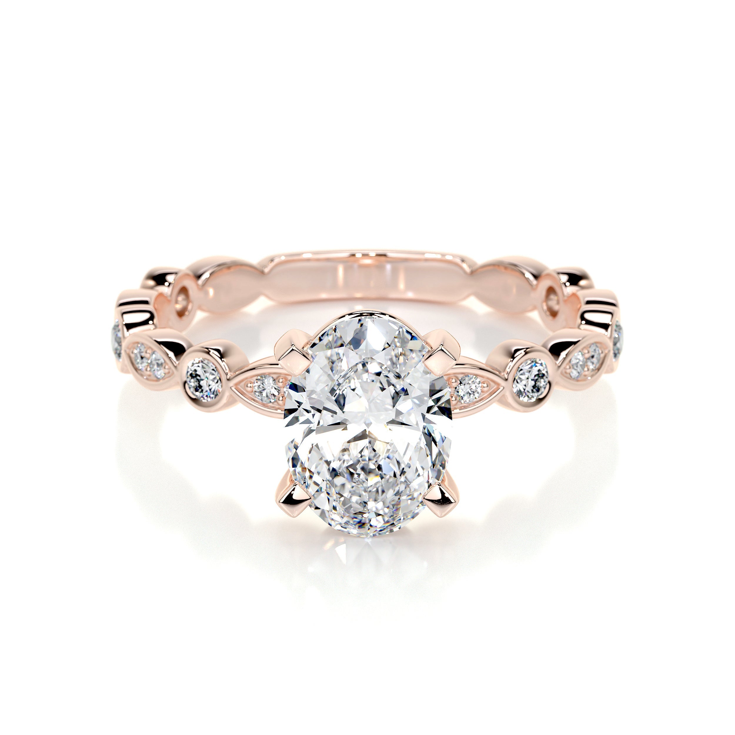 Amelia Lab Grown Diamond Ring   (2.5 Carat) -14K Rose Gold