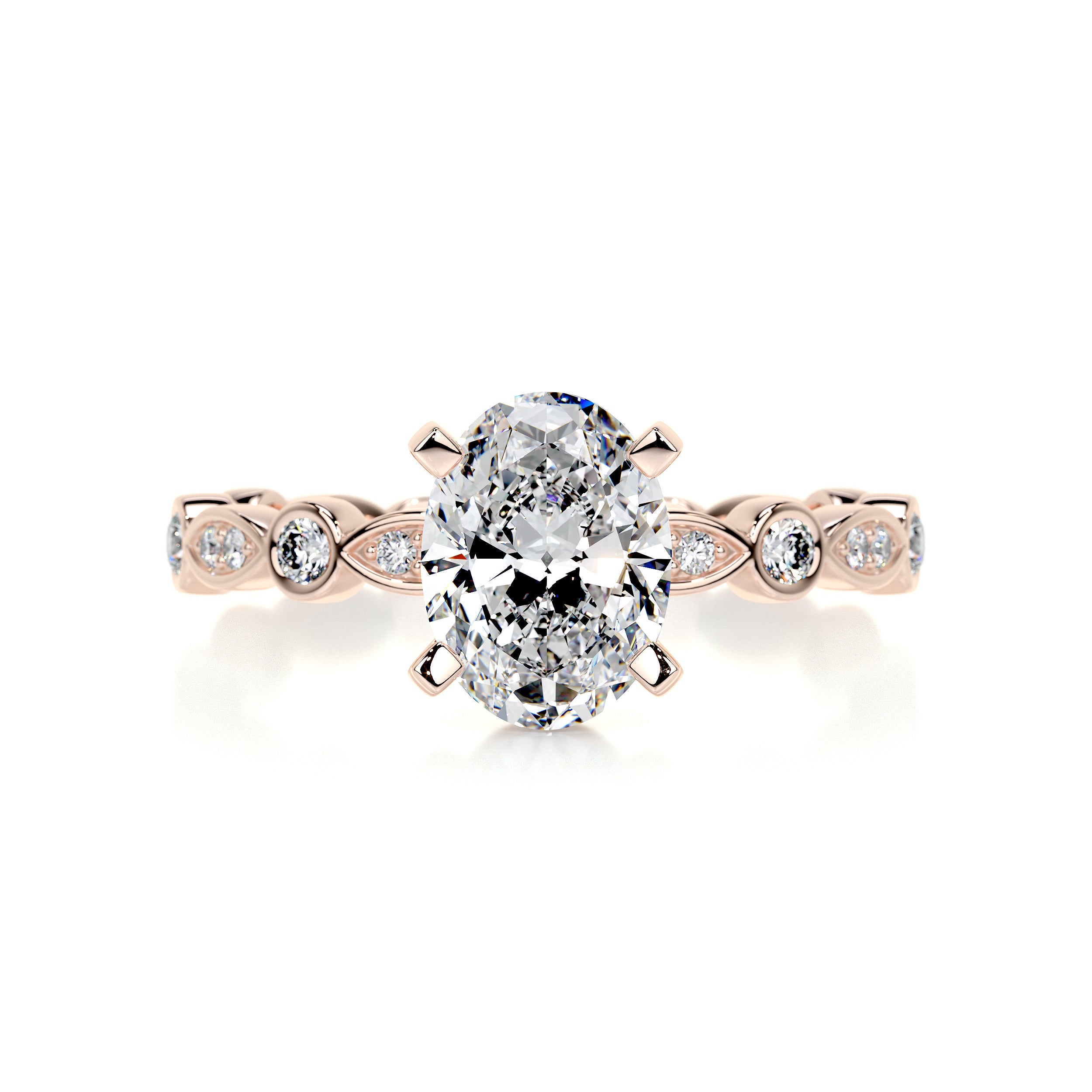 Amelia Diamond Engagement Ring   (2.5 Carat) -14K Rose Gold