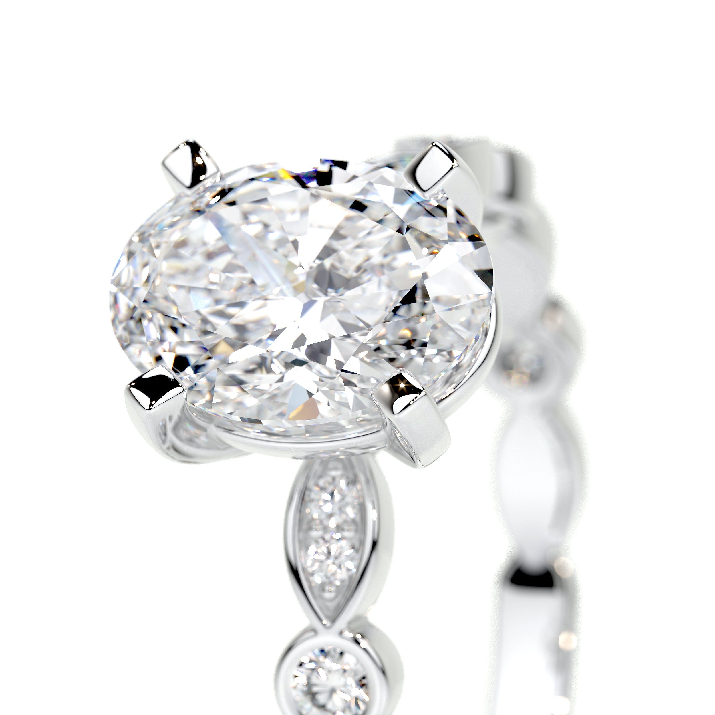 Amelia Lab Grown Diamond Ring   (2.5 Carat) -18K White Gold
