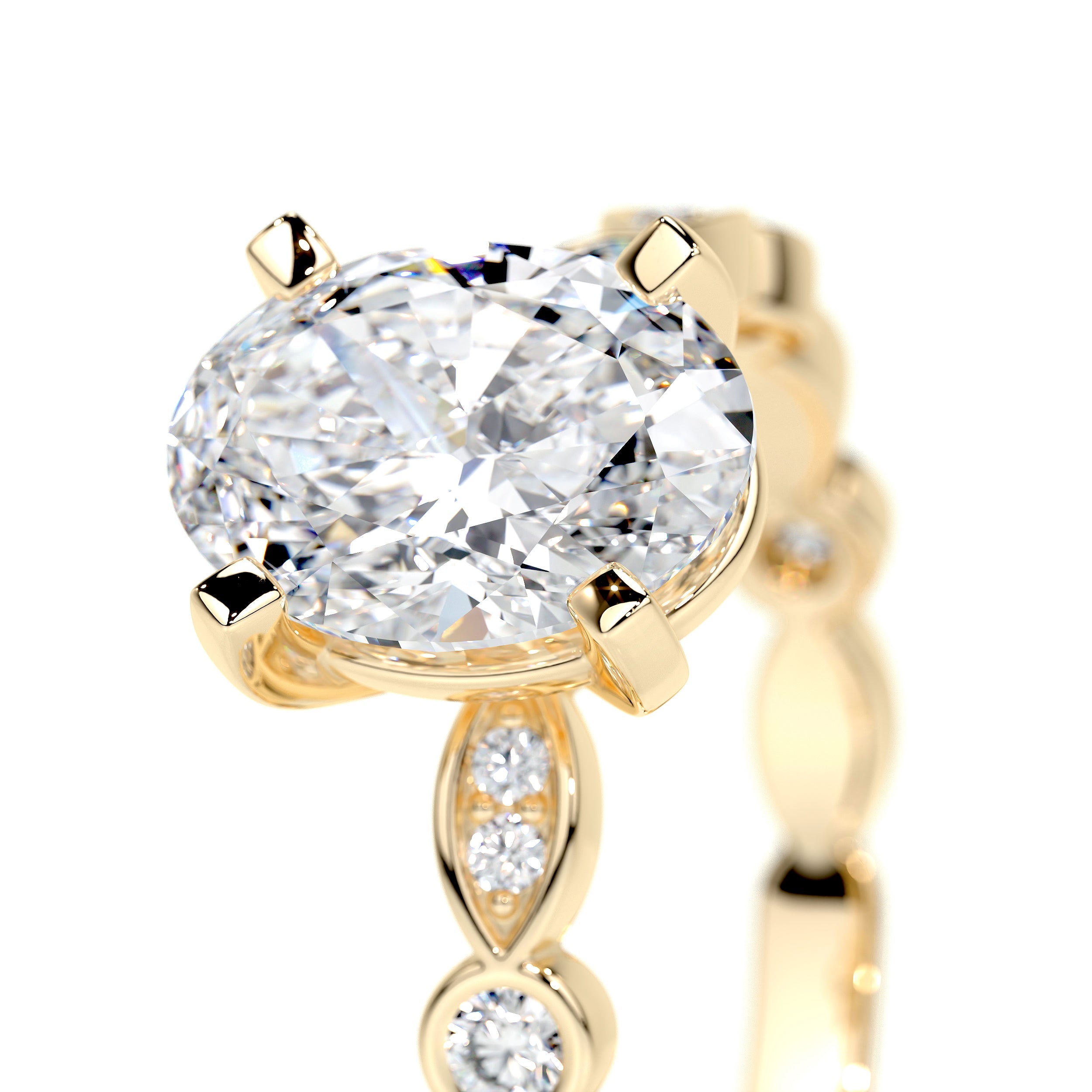 Amelia Lab Grown Diamond Ring   (2.5 Carat) -18K Yellow Gold