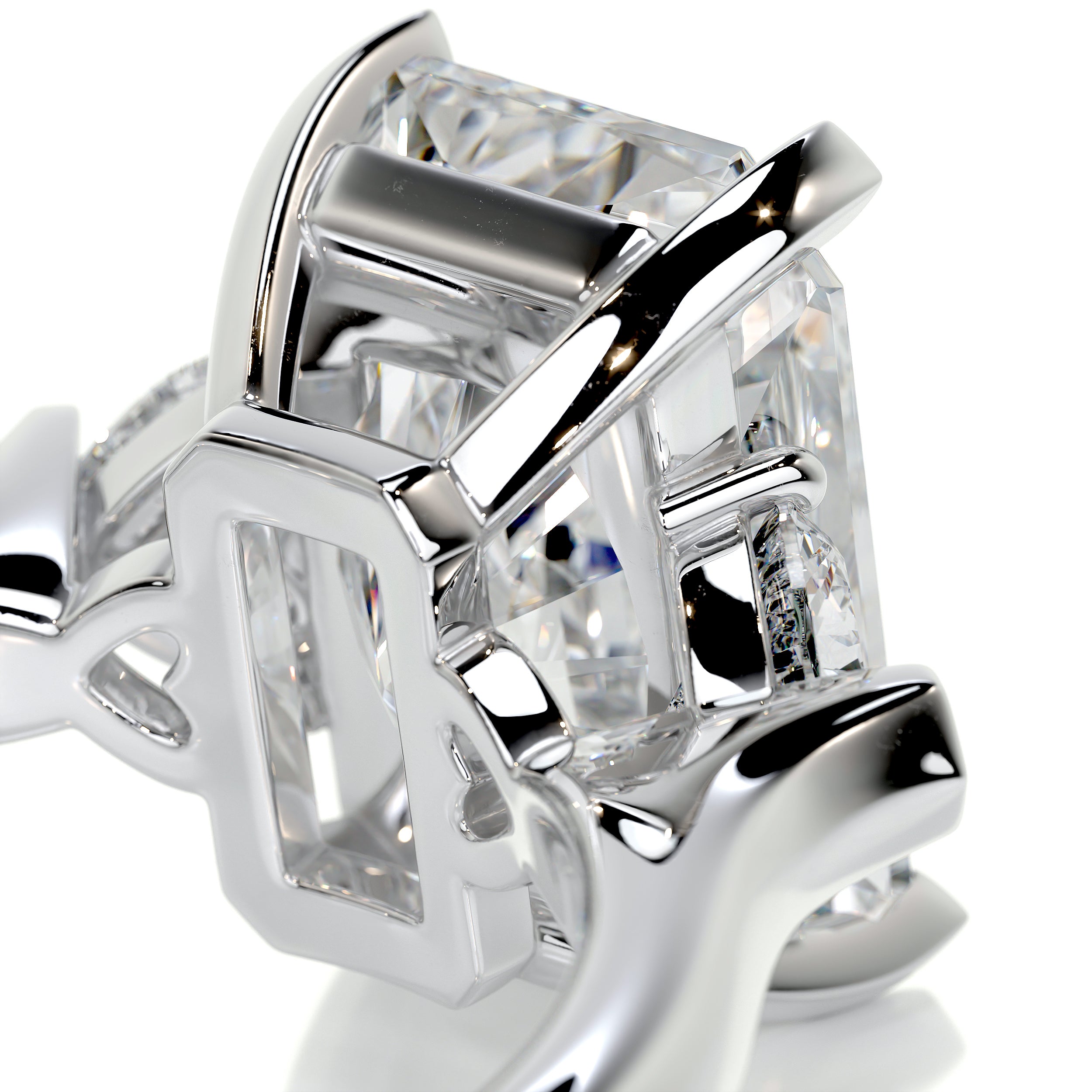 Kamala Diamond Engagement Ring   (5.50 Carat) -14K White Gold