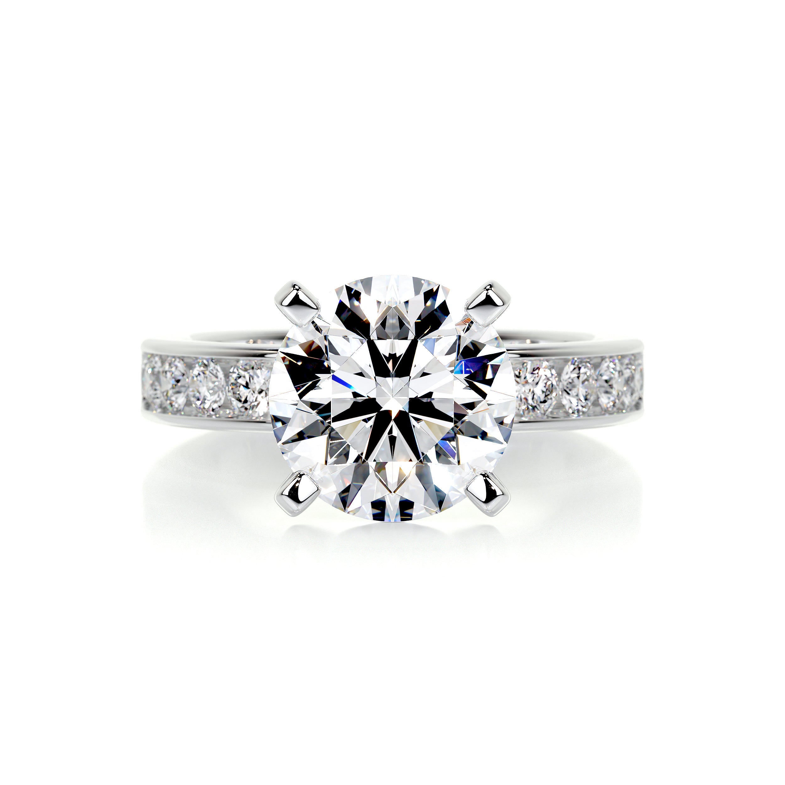 Giselle Diamond Engagement Ring   (3.50 Carat) -18K White Gold