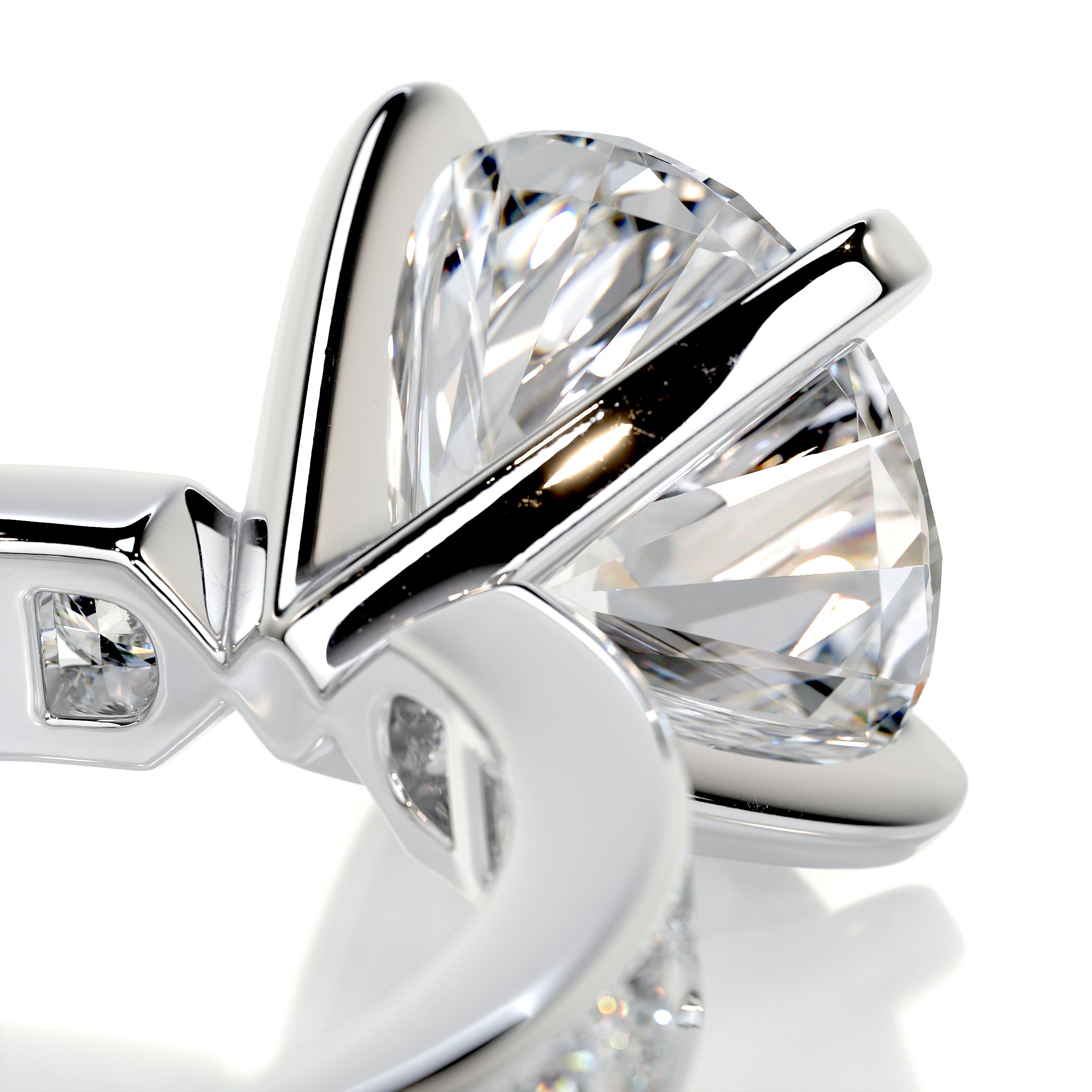 Giselle Diamond Engagement Ring   (3.50 Carat) -18K White Gold
