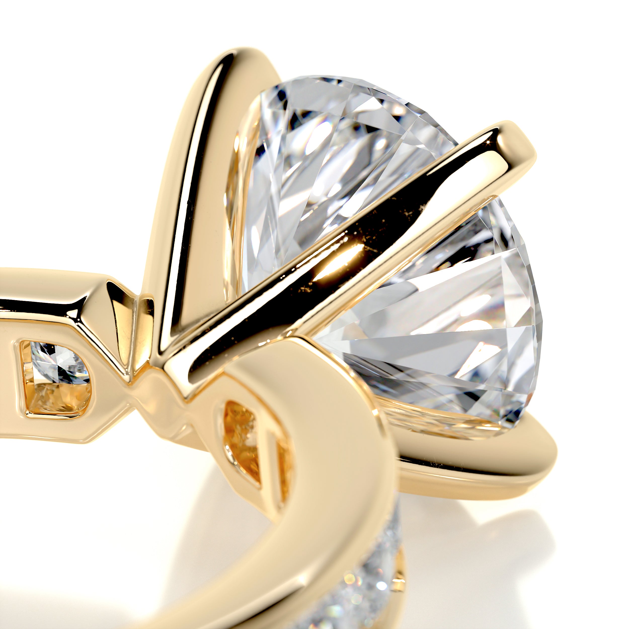 Giselle Diamond Engagement Ring   (3.50 Carat) -18K Yellow Gold