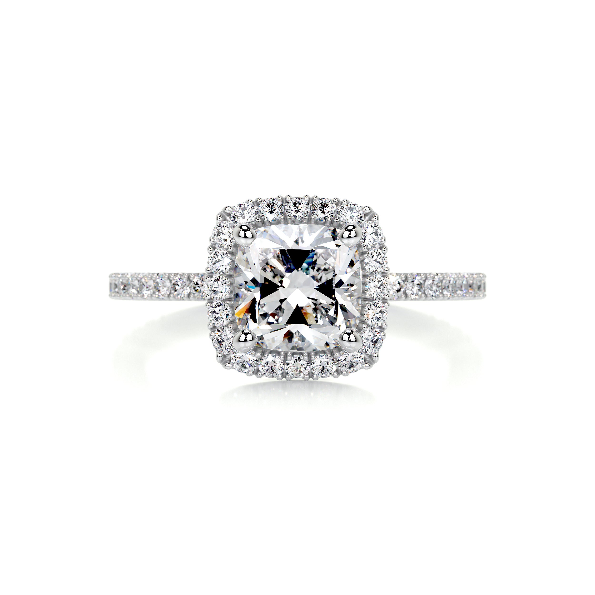 1cttw Round Diamond Engagement Ring with Square Shaped Halo And Diamon –  The Castle Jewelry