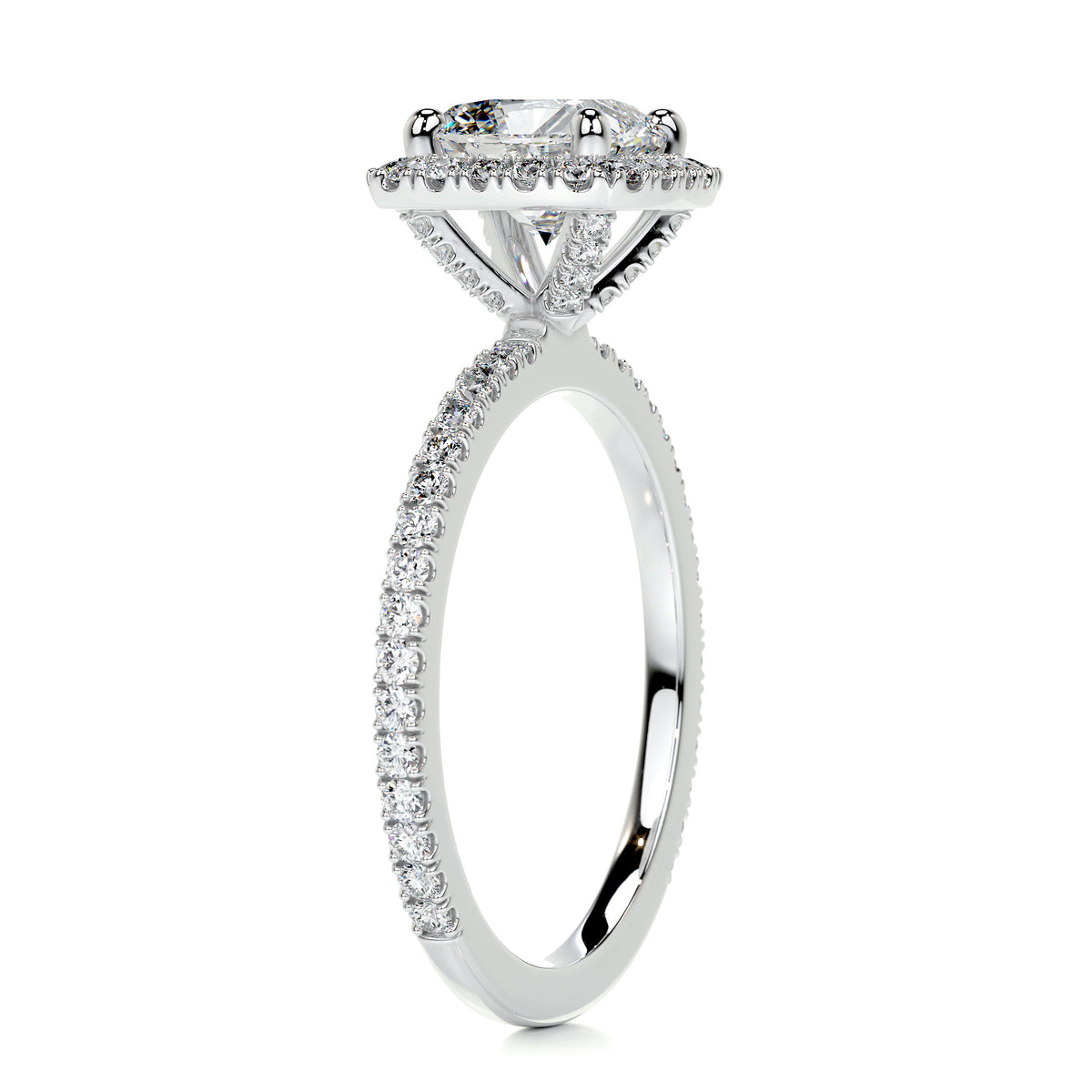Madison Diamond Engagement Ring 14K White Gold, Halo, 1.5 Carat