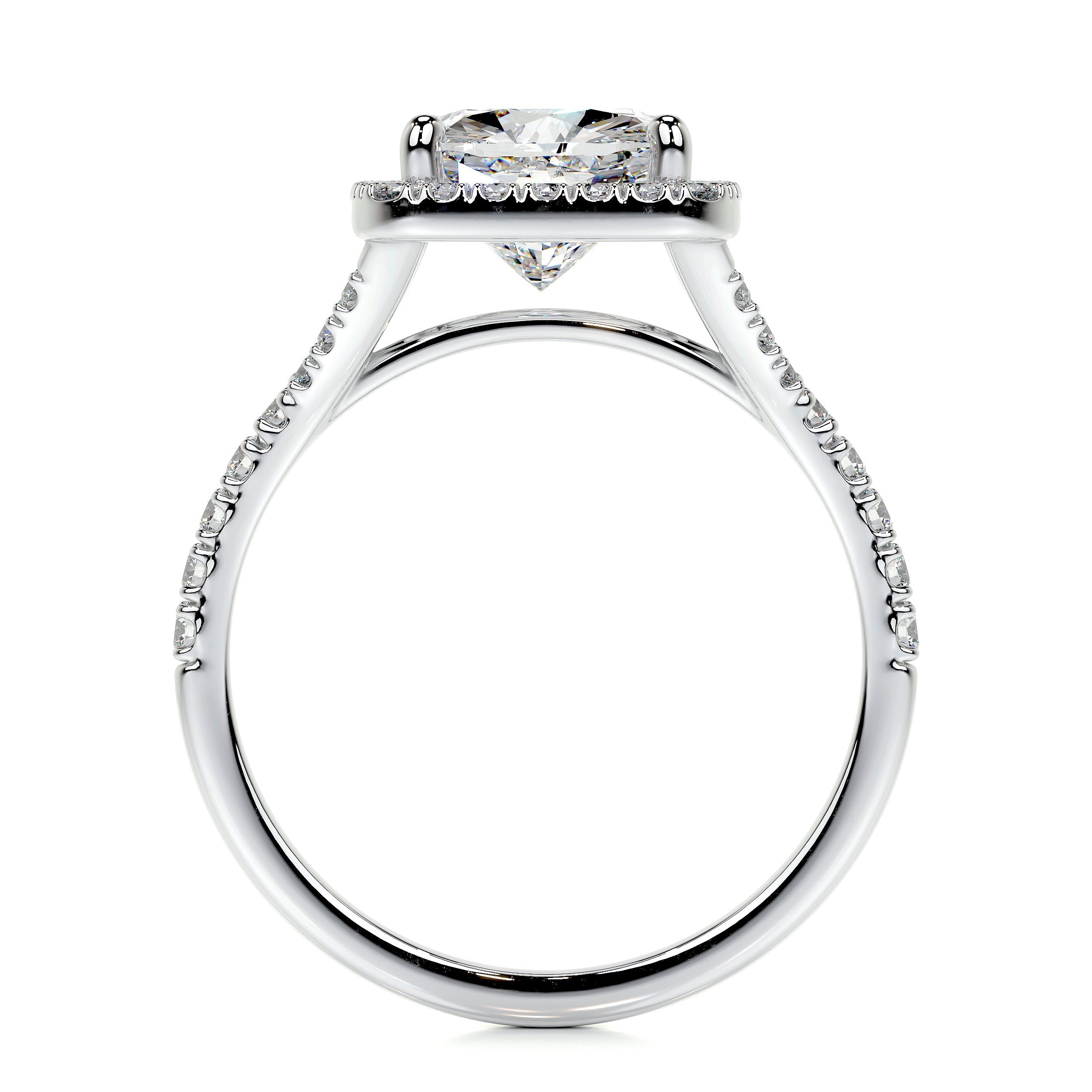 Luciana Lab Grown Diamond Ring   (3 Carat) -18K White Gold