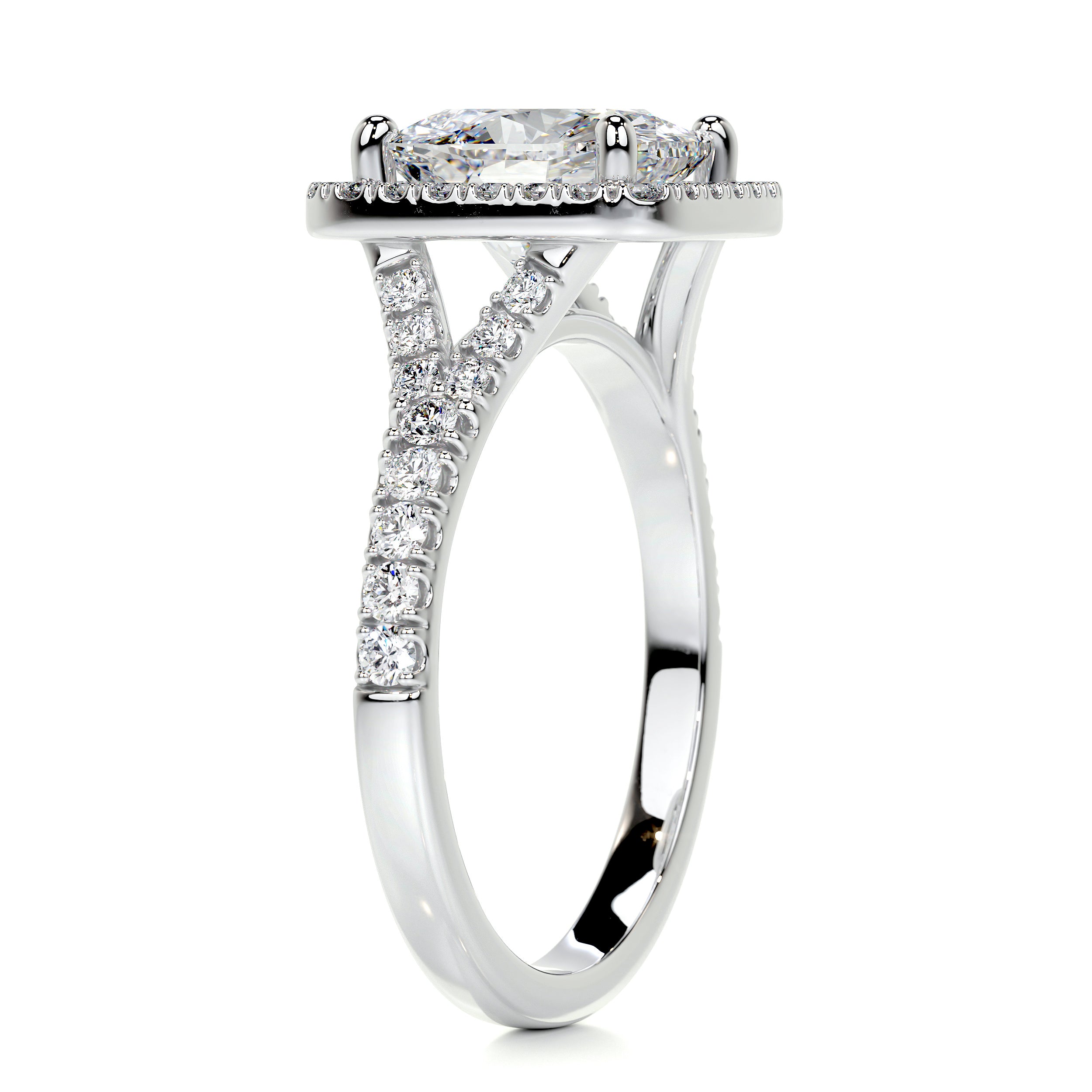 Luciana Diamond Engagement Ring   (3.5 Carat) -14K White Gold