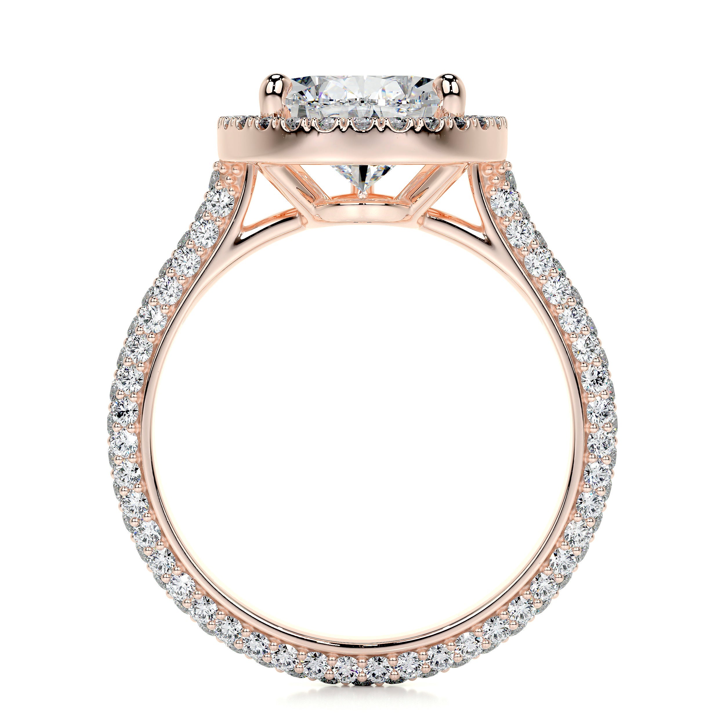 Margarita Lab Grown Diamond Ring   (3.5 Carat) -14K Rose Gold