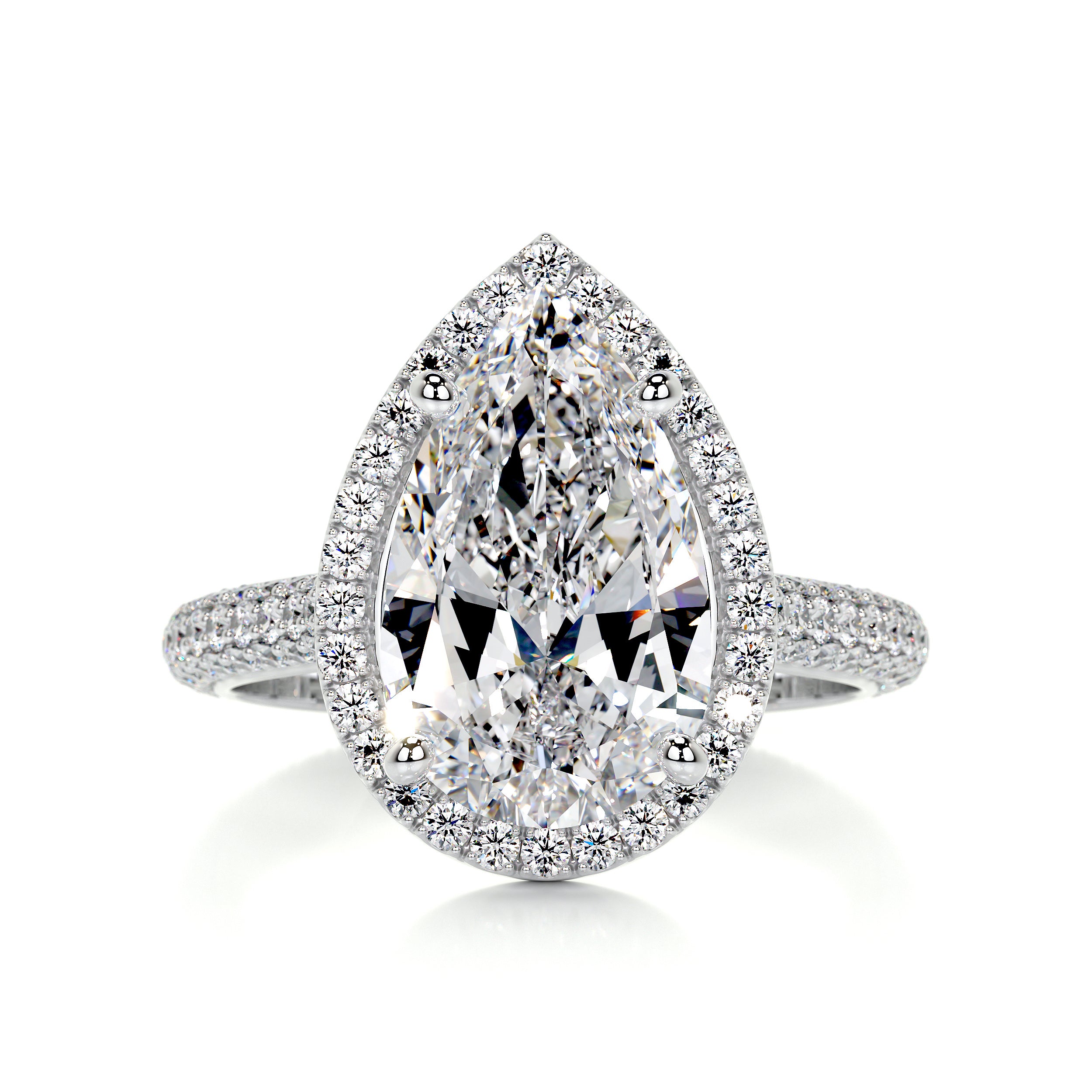Margarita Diamond Engagement Ring   (3.5 Carat) -18K White Gold
