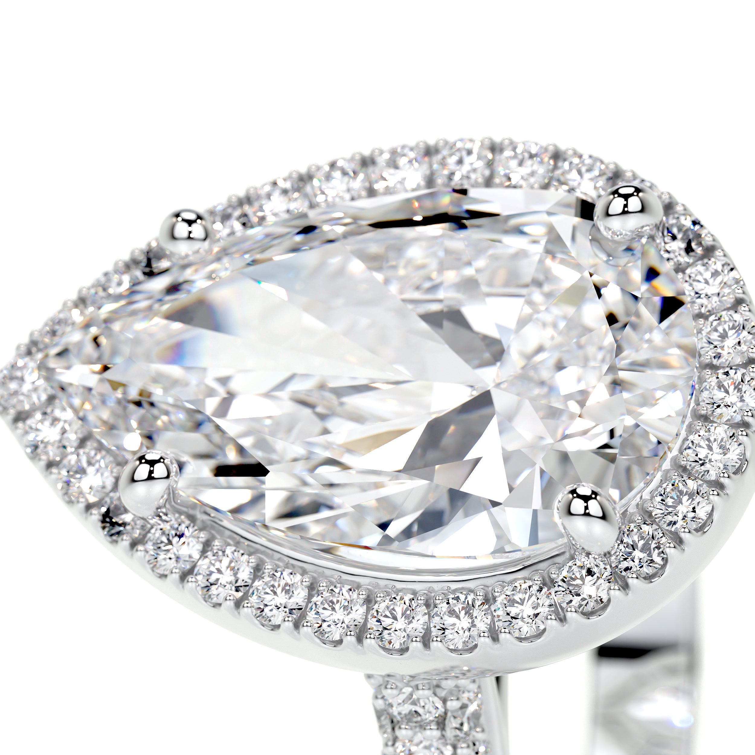 Margarita Lab Grown Diamond Ring   (3.5 Carat) -14K White Gold