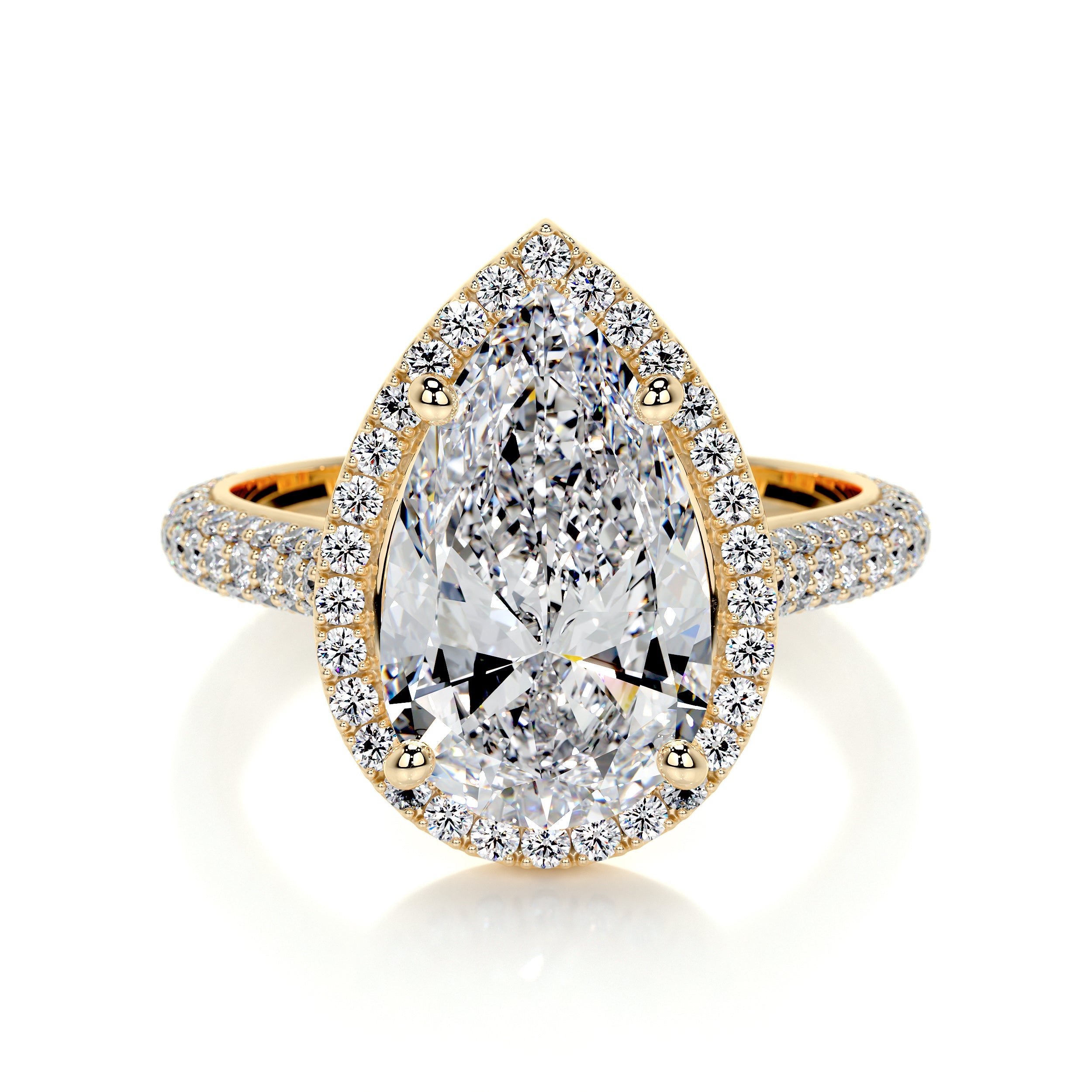 Margarita Lab Grown Diamond Ring   (3.5 Carat) -18K Yellow Gold