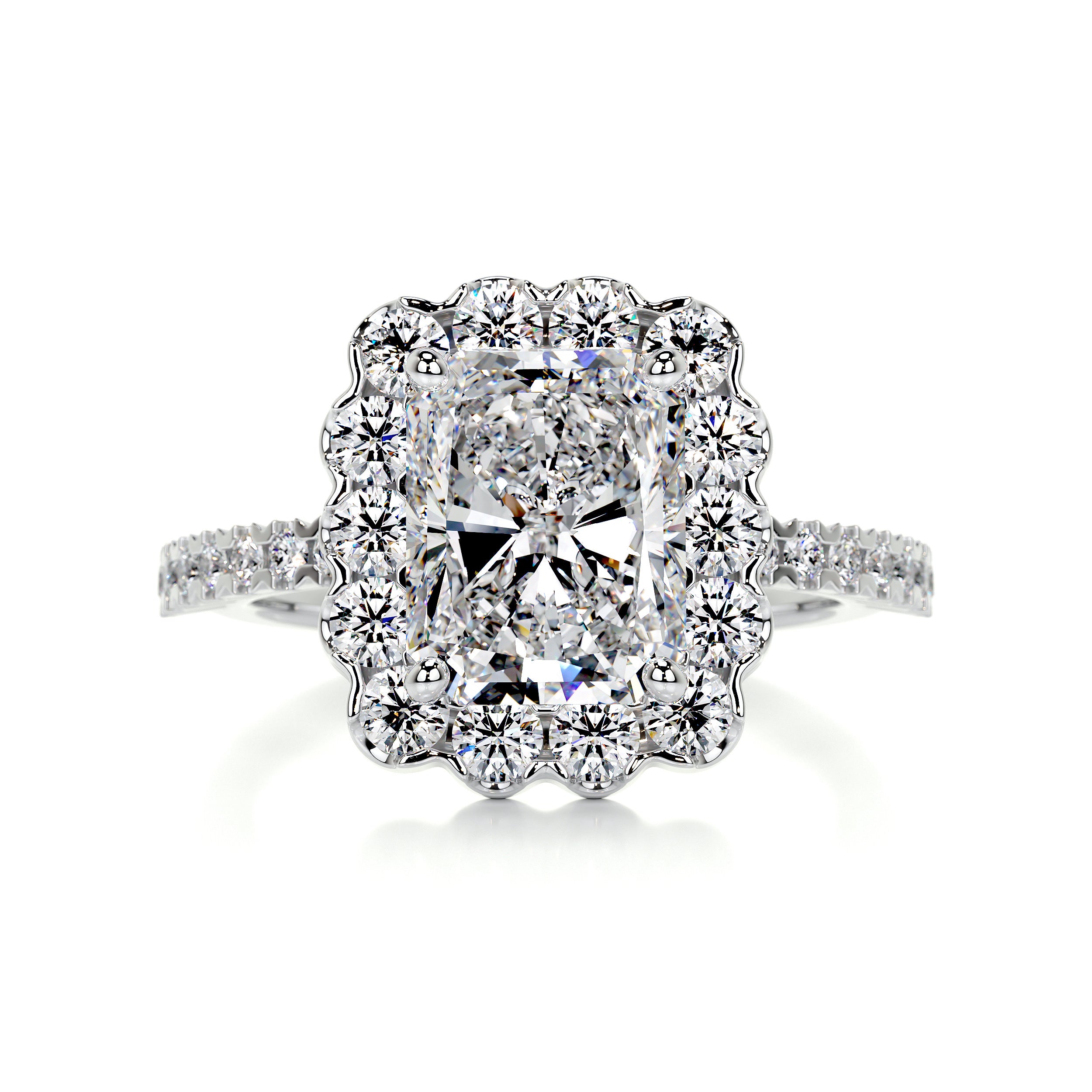 Sherry Diamond Engagement Ring   (2.5 Carat) -14K White Gold
