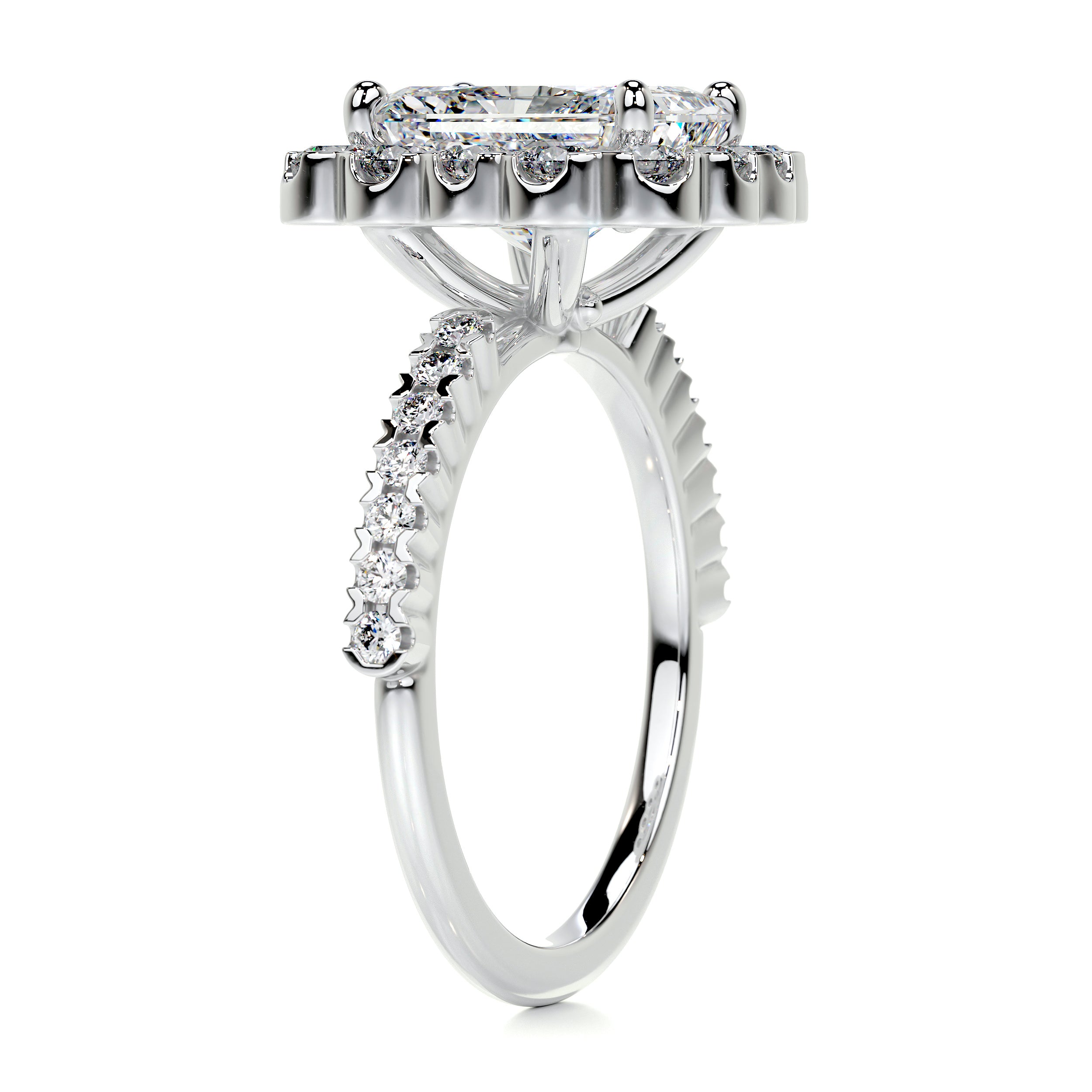Sherry Diamond Engagement Ring   (2.5 Carat) -14K White Gold