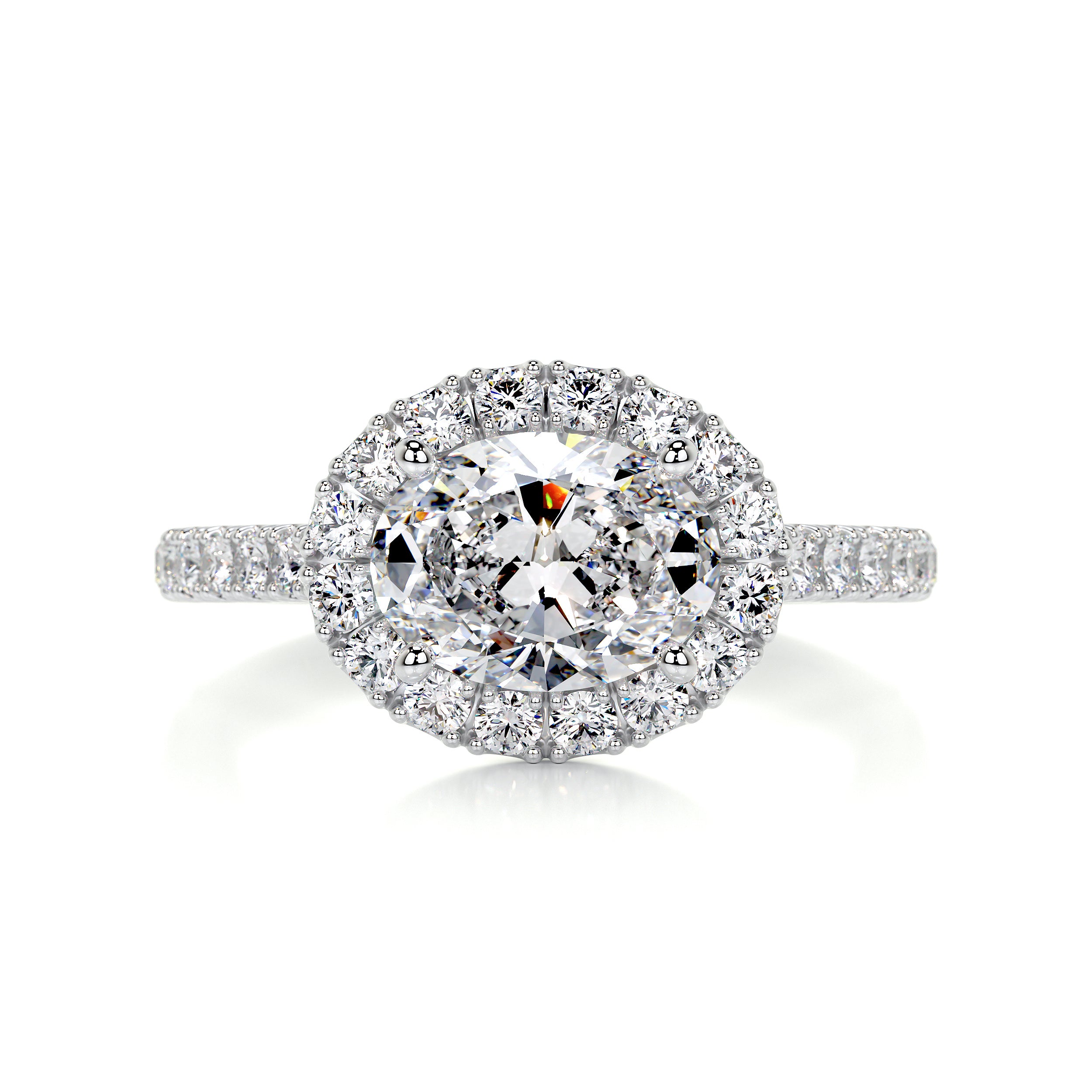 Alessandra Diamond Engagement Ring   (1.30 Carat) -18K White Gold