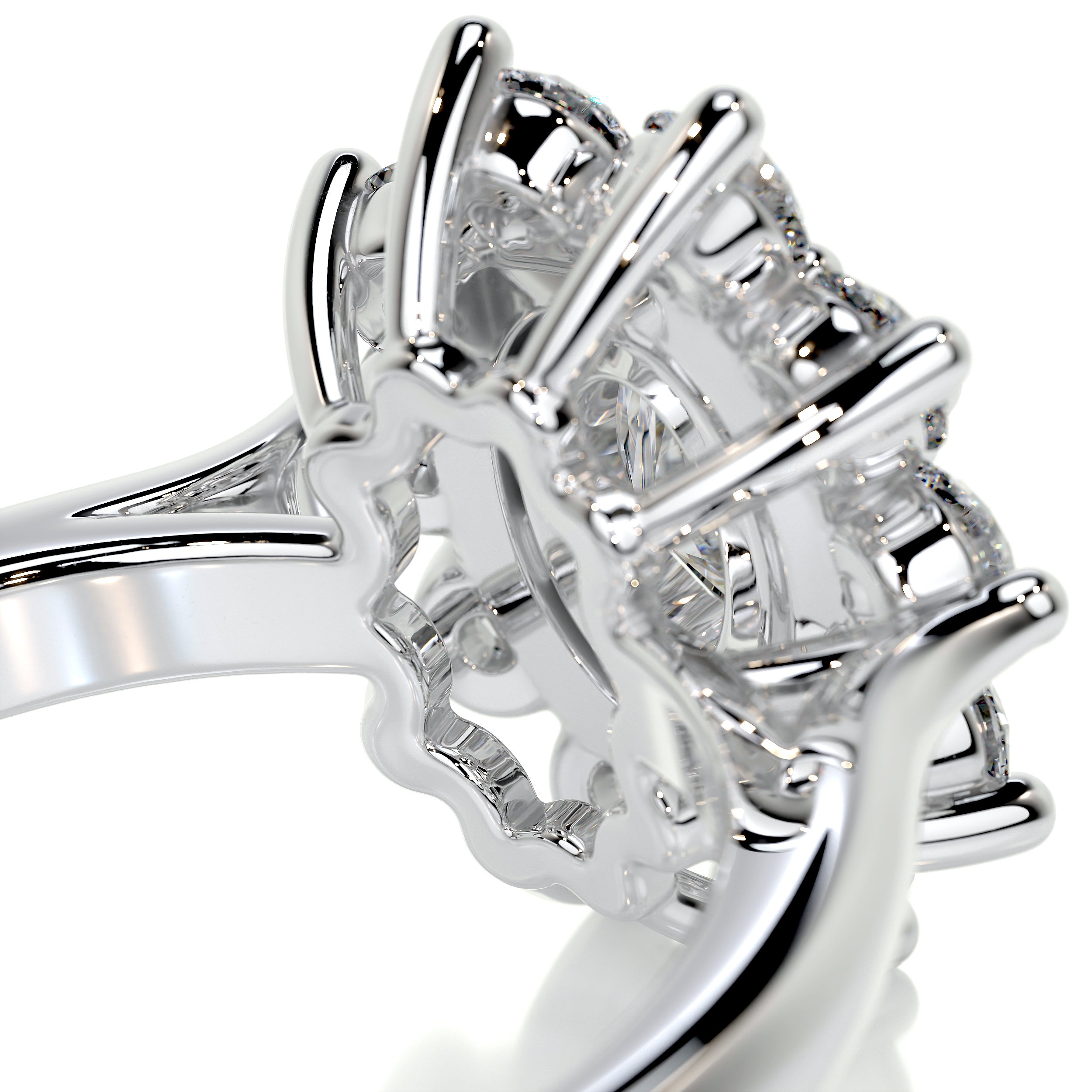 La Fleur Diamond Engagement Ring   (1.50 Carat) -14K White Gold