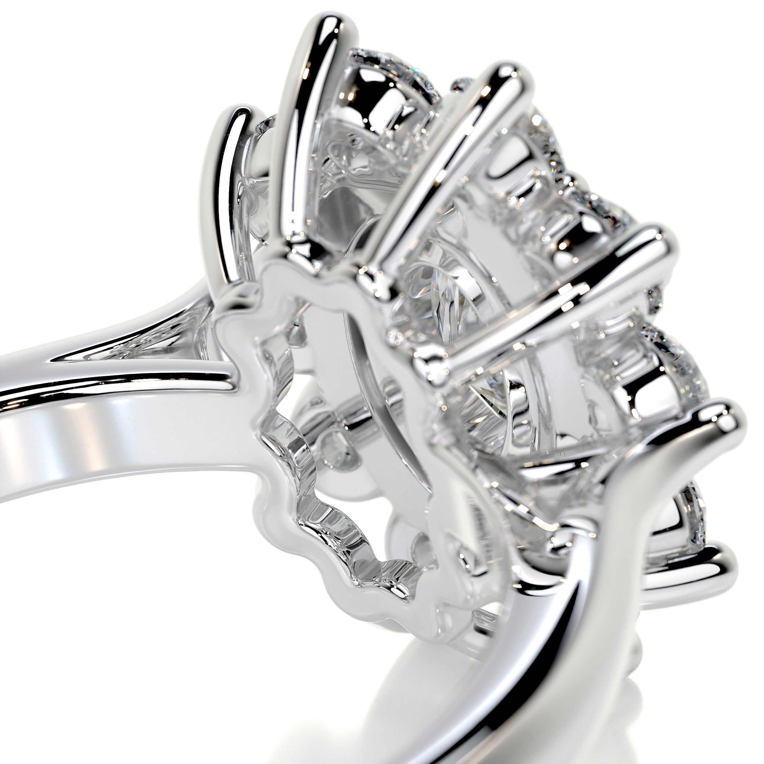 La Fleur Diamond Engagement Ring -18K White Gold