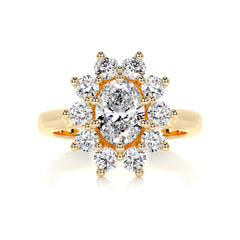 La Fleur Diamond Engagement Ring -18K Yellow Gold