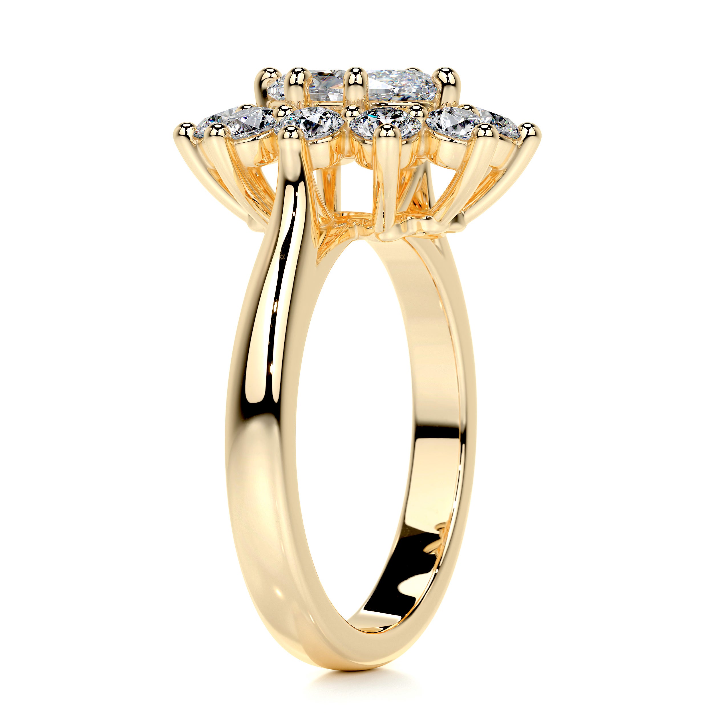 La Fleur Diamond Engagement Ring -18K Yellow Gold