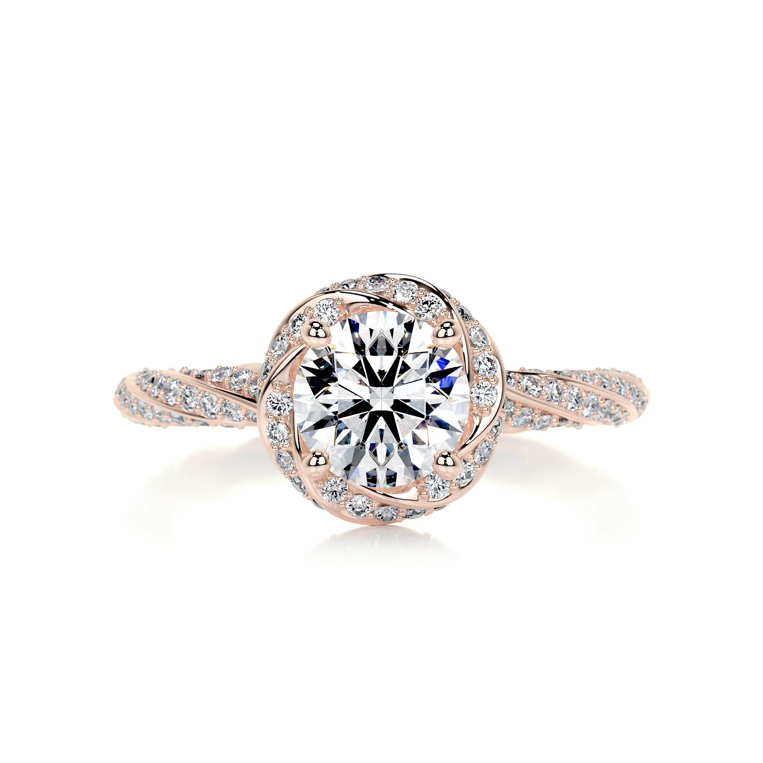 Joanne Diamond Engagement Ring   (1.50 Carat) -14K Rose Gold