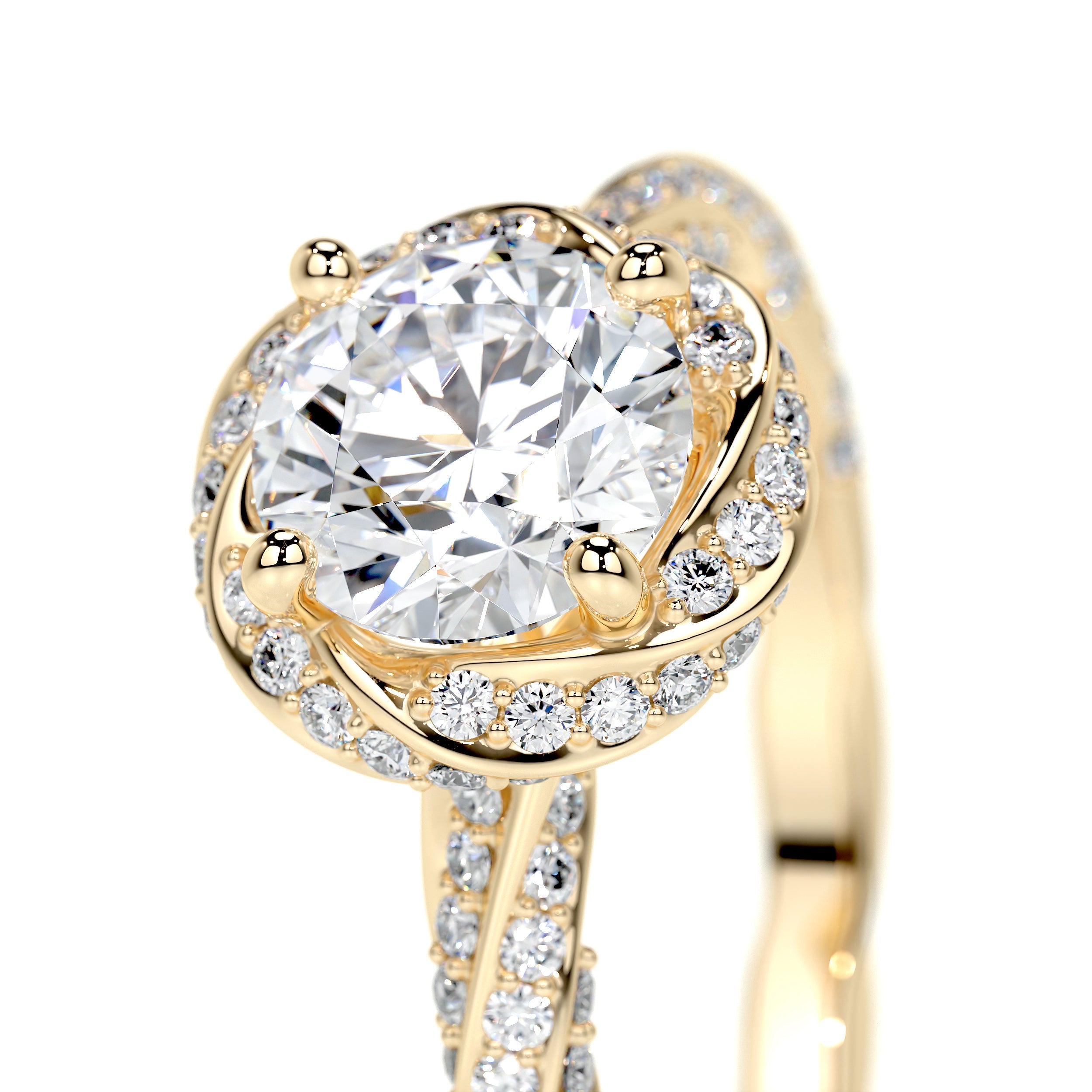 Joanne Lab Grown Diamond Ring   (1.50 Carat) -18K Yellow Gold