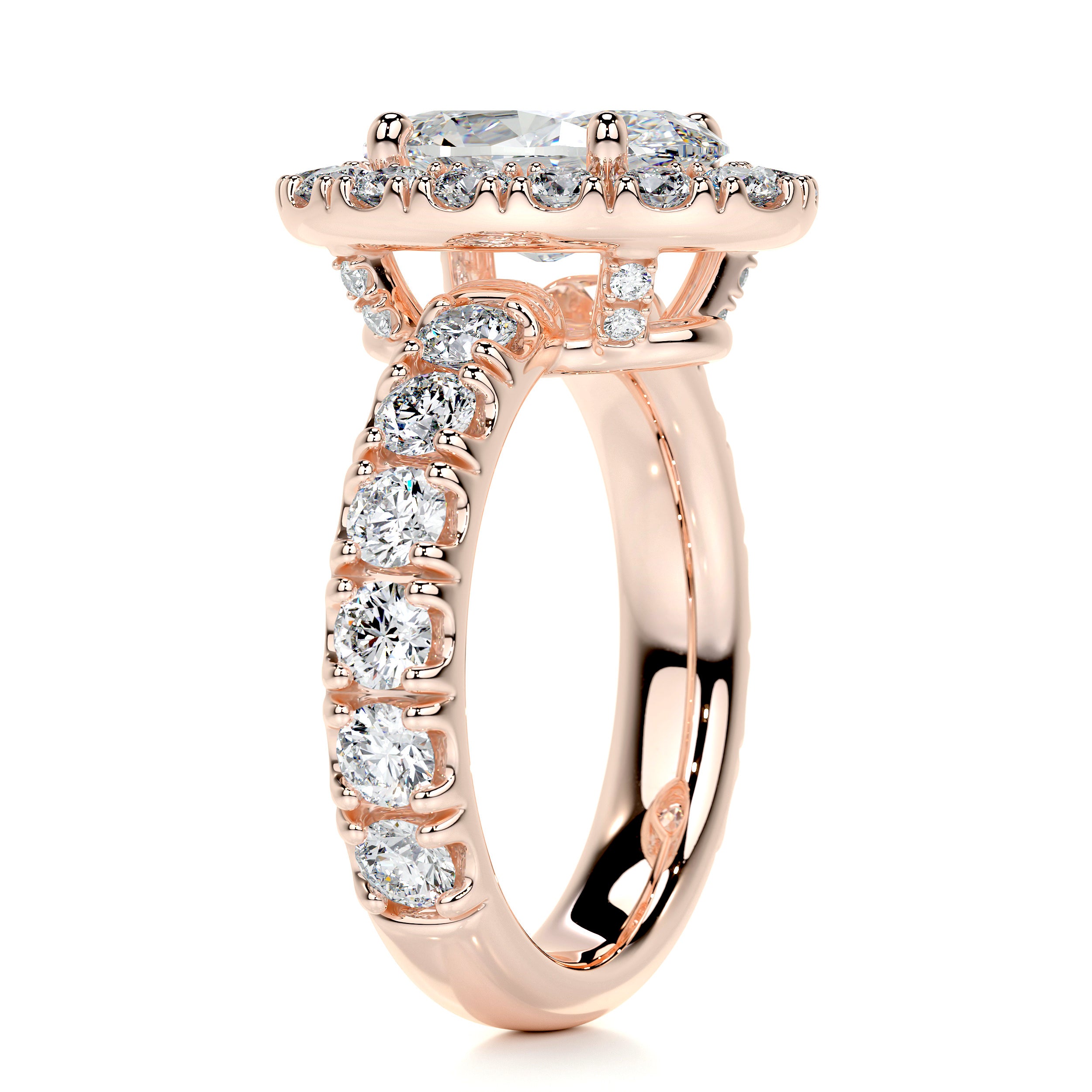 Maya Diamond Engagement Ring   (4 Carat) -14K Rose Gold