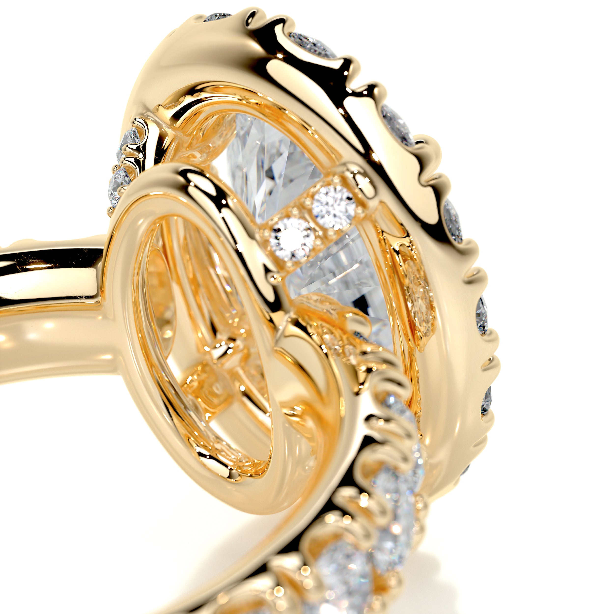 Maya Diamond Engagement Ring   (4 Carat) -18K Yellow Gold