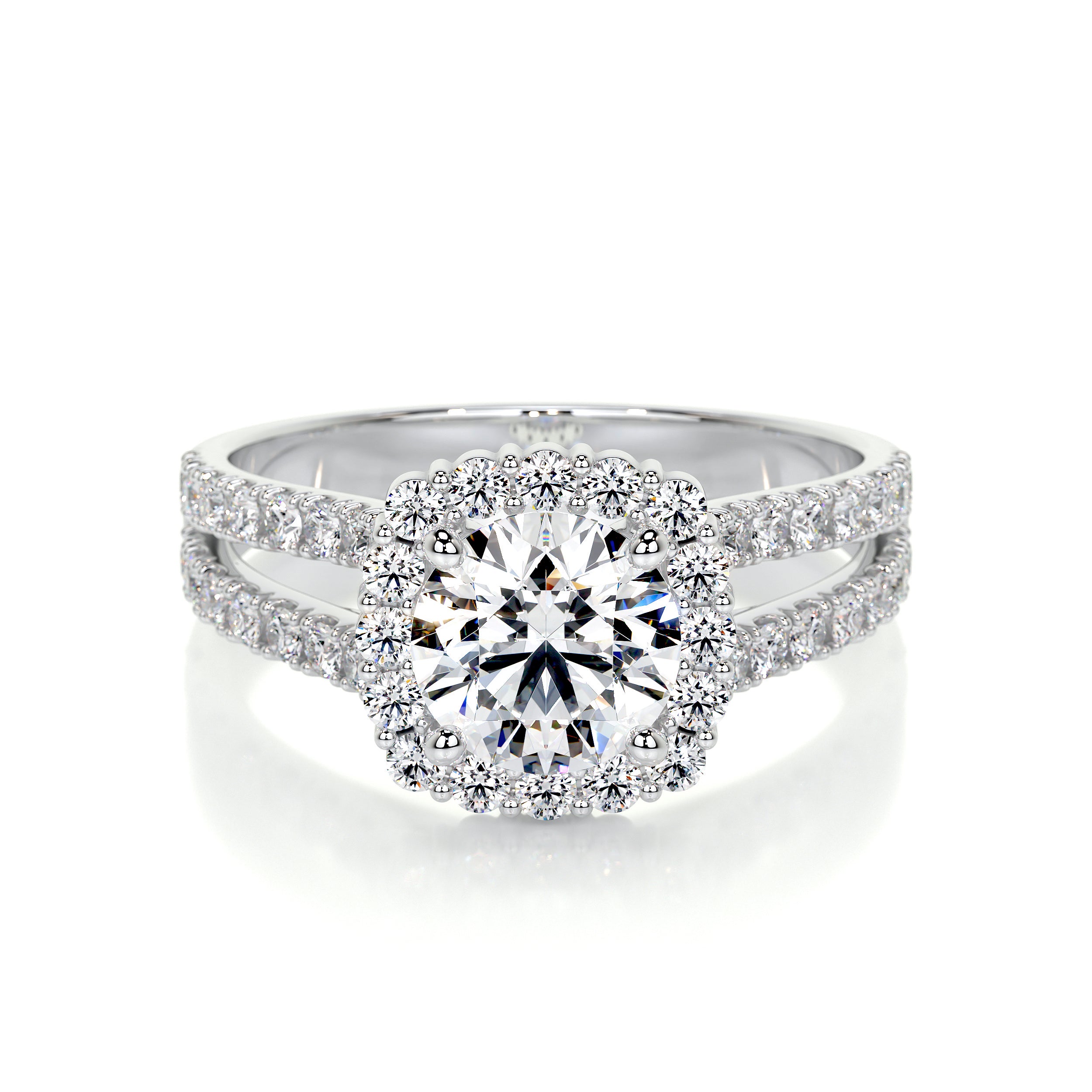 Hilary Lab Grown Diamond Ring   (3 Carat) -14K White Gold