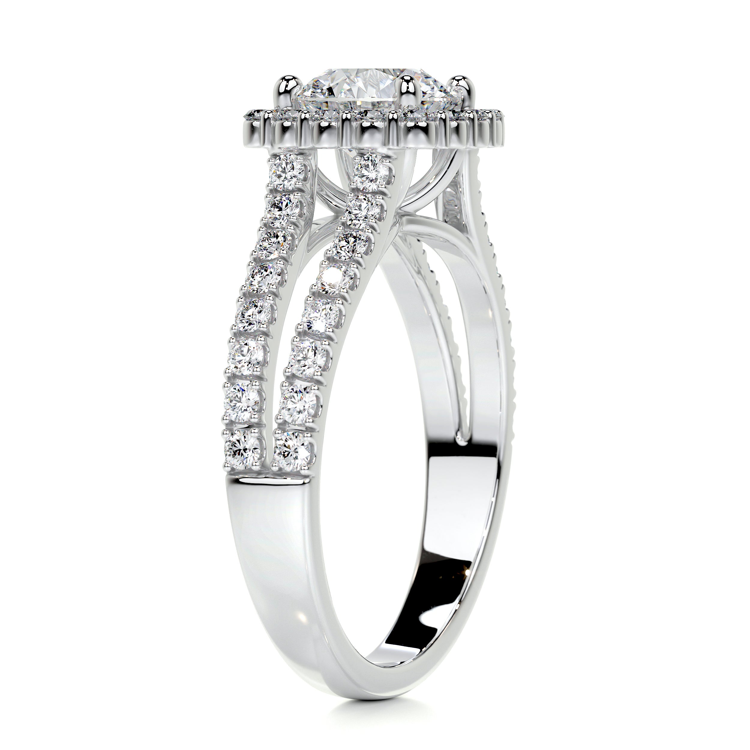Hilary Diamond Engagement Ring   (3 Carat) -14K White Gold