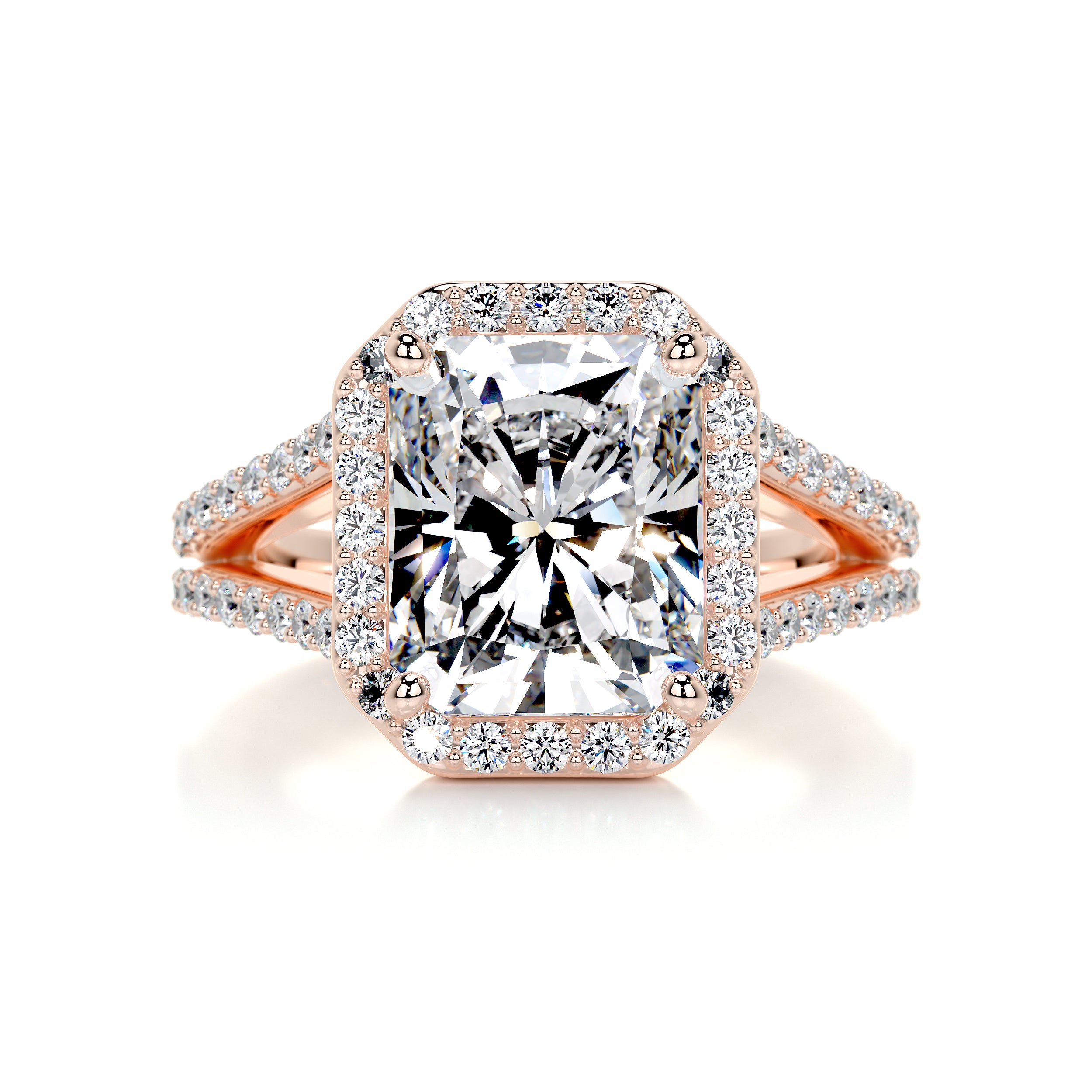 Marina Diamond Engagement Ring   (3.5 Carat) -14K Rose Gold