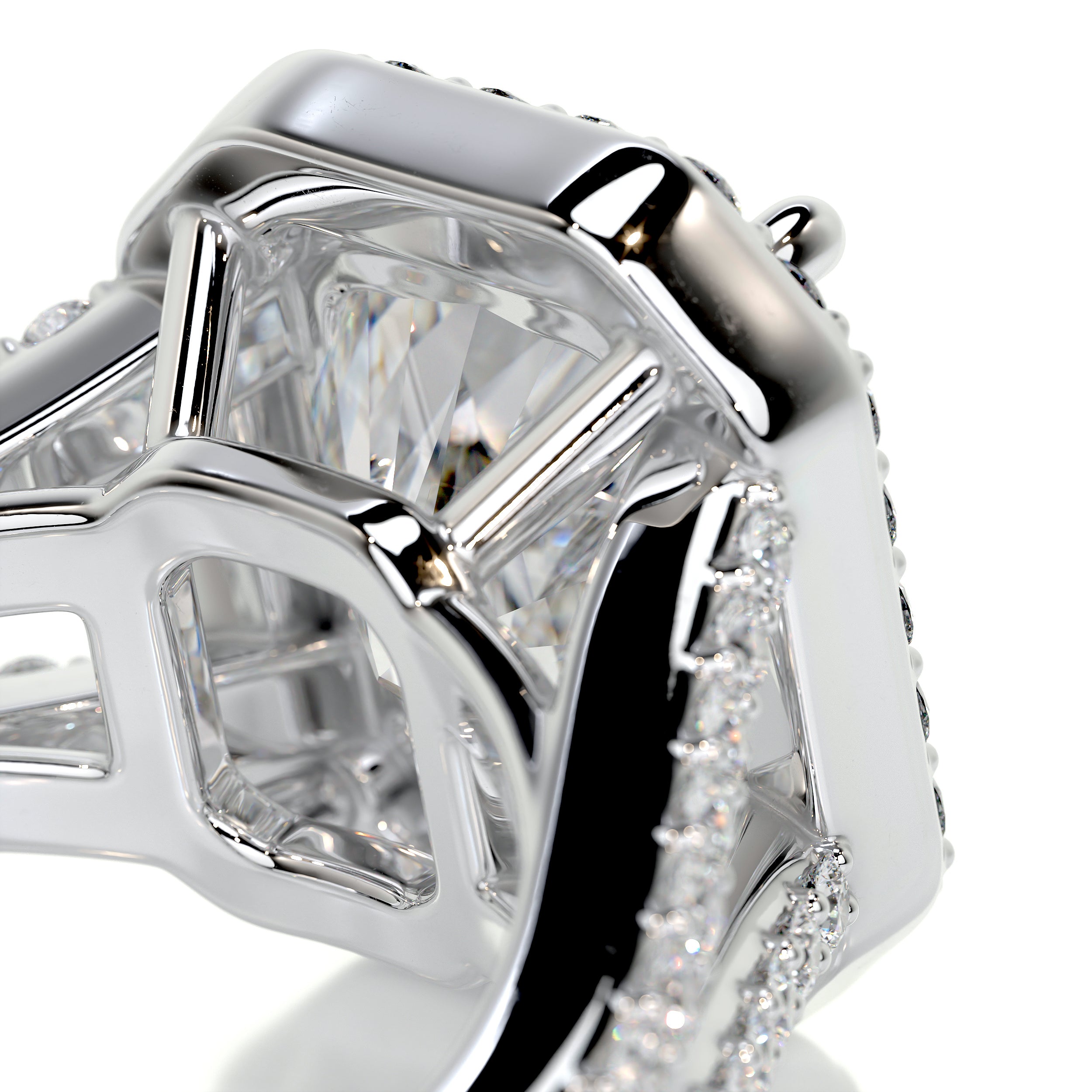 Marina Diamond Engagement Ring -18K White Gold