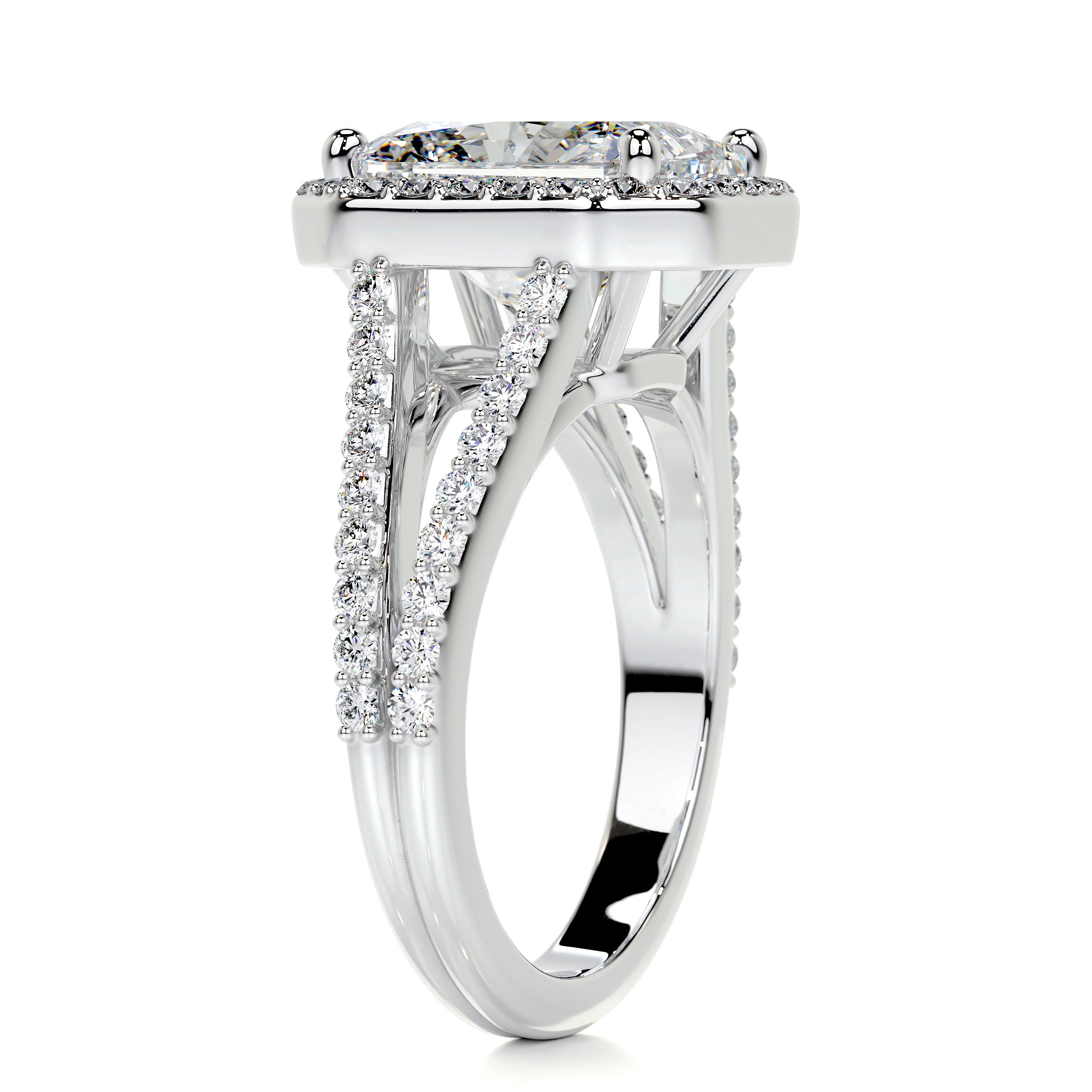 Marina Diamond Engagement Ring   (3.5 Carat) -14K White Gold