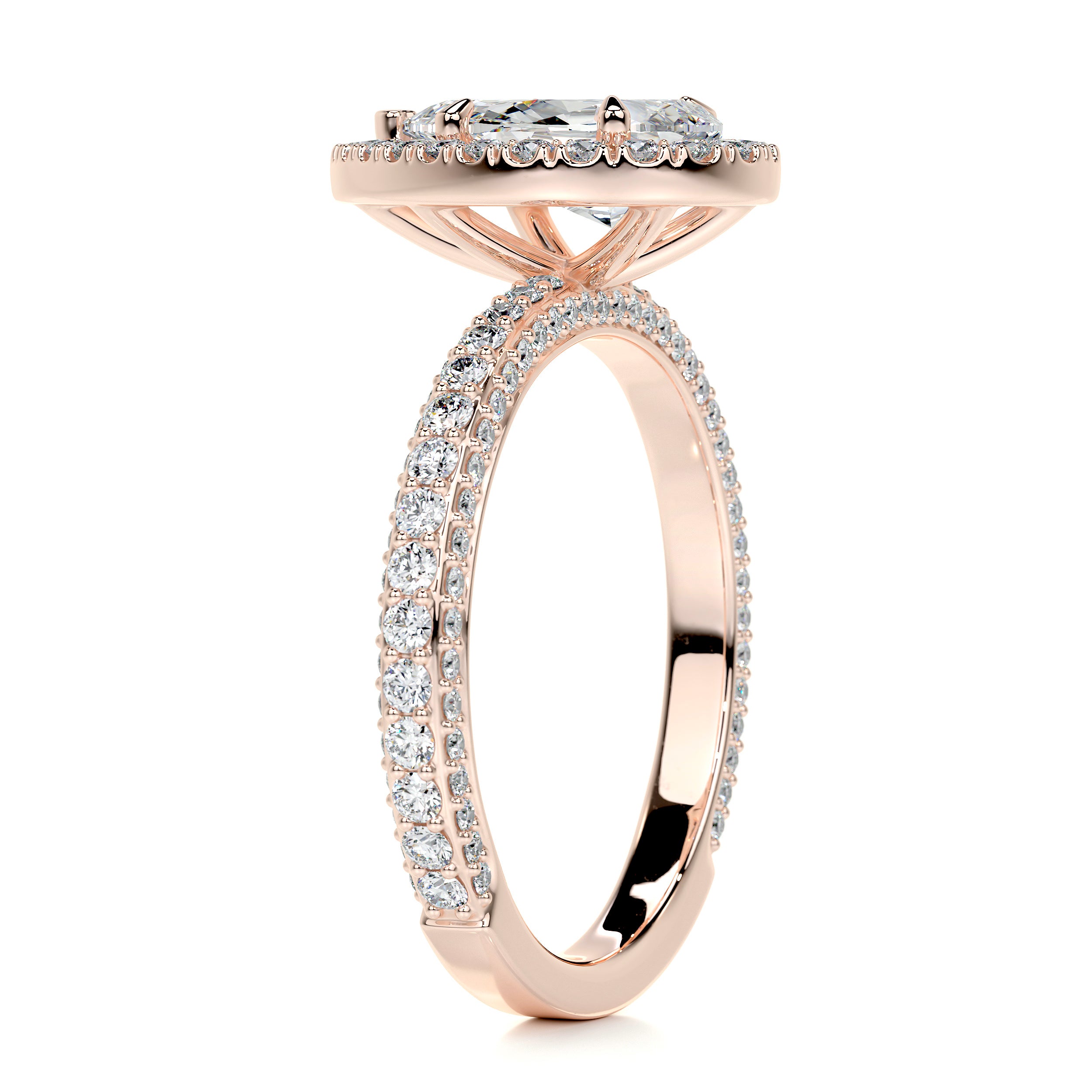 Beverly Diamond Engagement Ring   (2.5 Carat) -14K Rose Gold