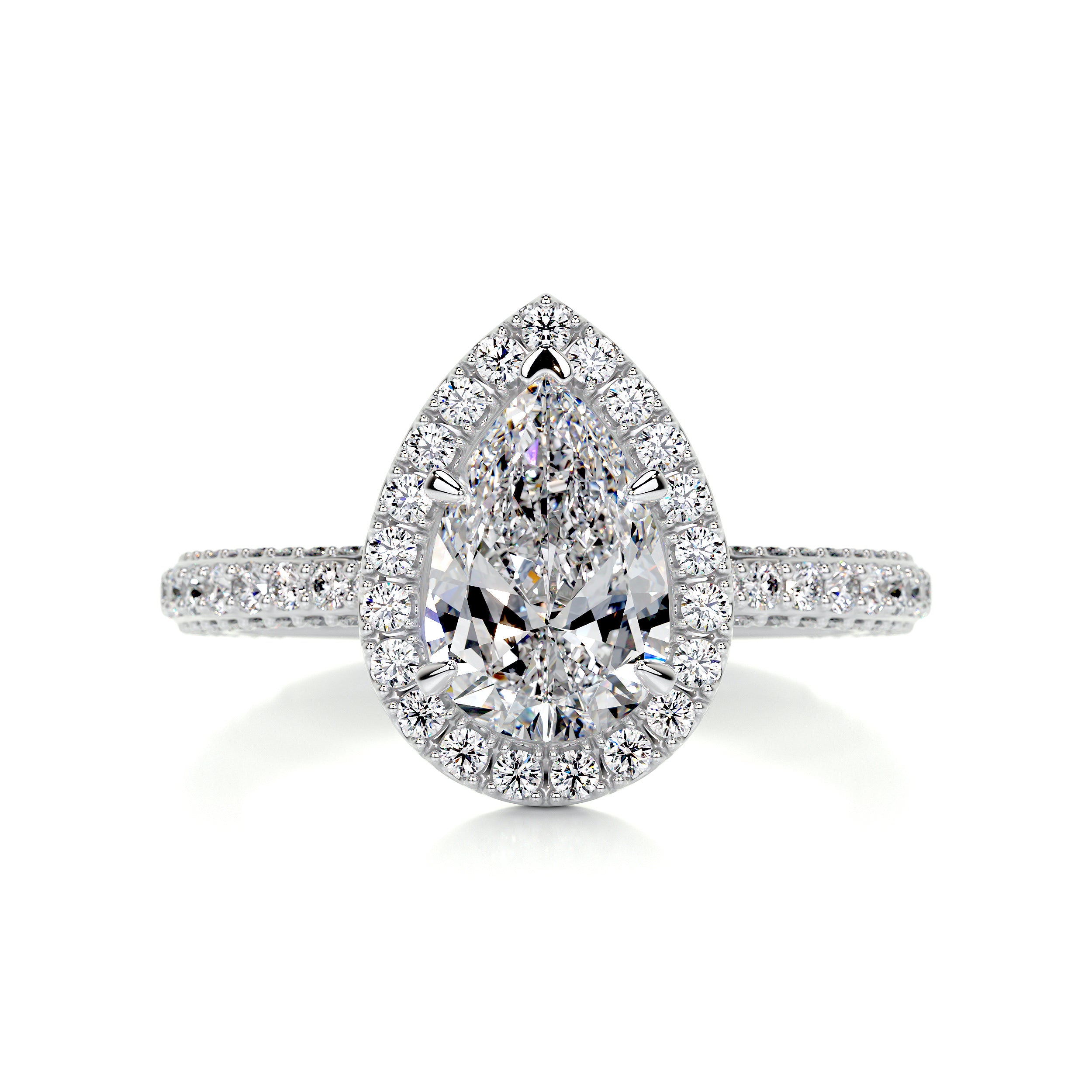 Beverly Diamond Engagement Ring   (2.5 Carat) -18K White Gold