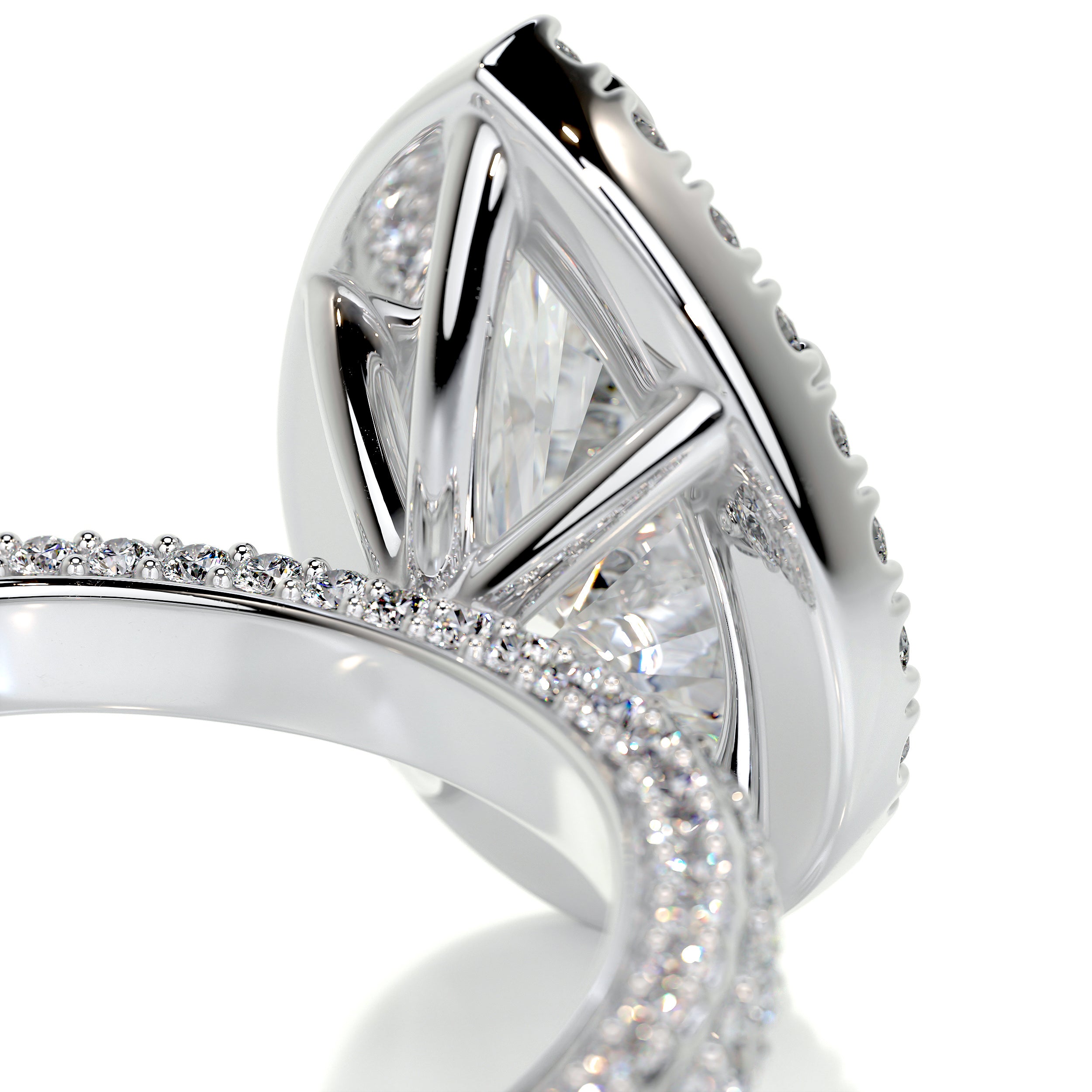 Beverly Diamond Engagement Ring -18K White Gold