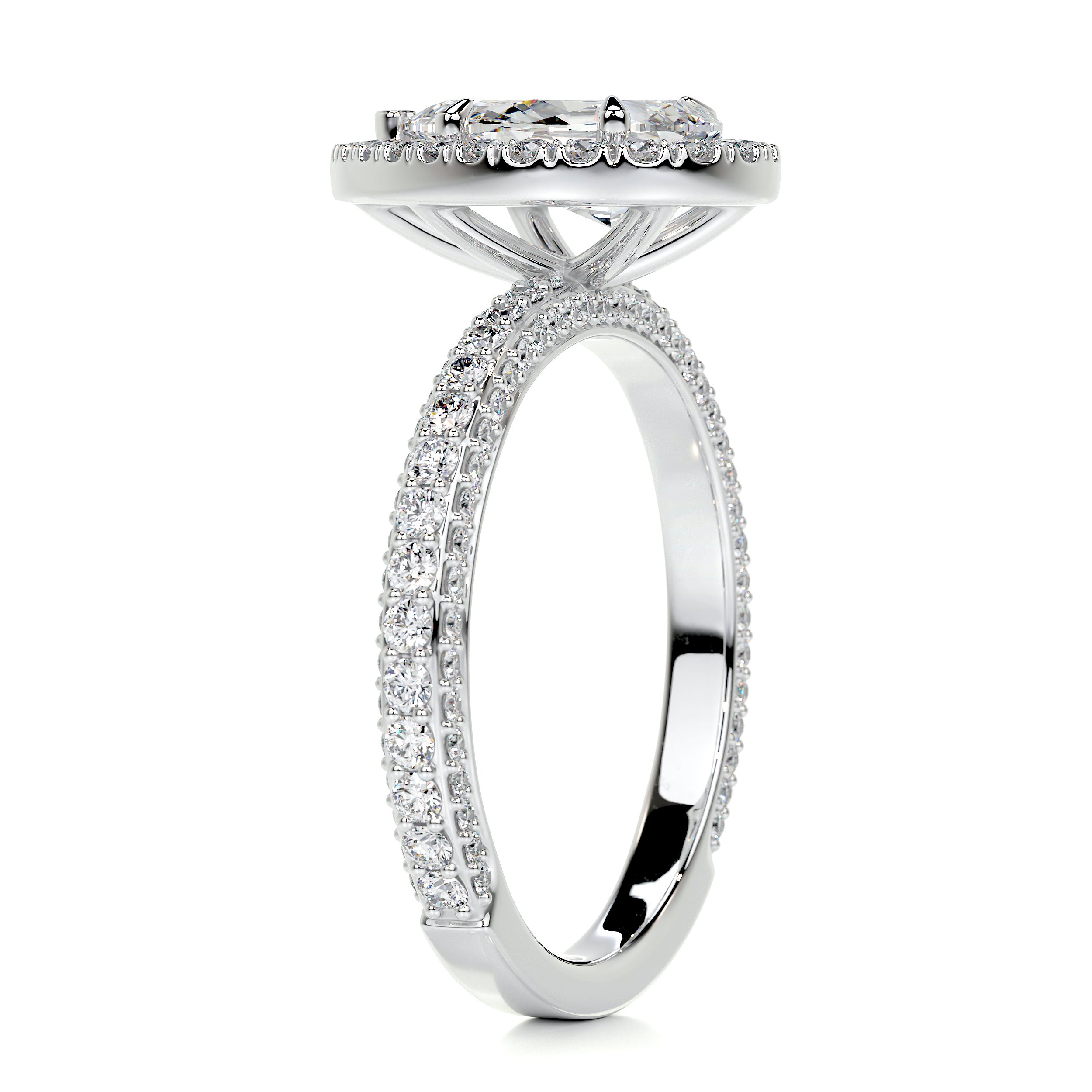 Beverly Diamond Engagement Ring   (2.5 Carat) -14K White Gold