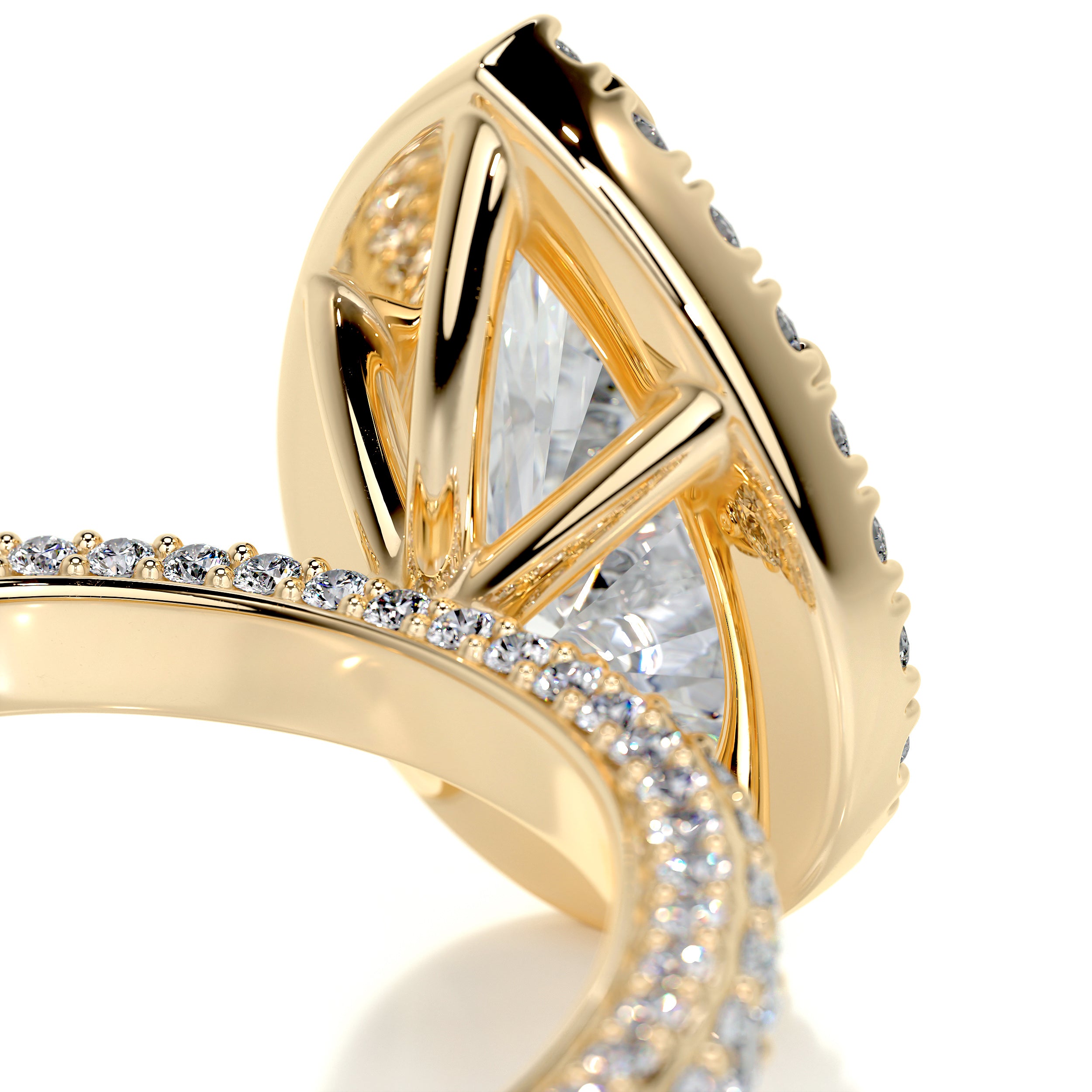 Beverly Diamond Engagement Ring -18K Yellow Gold