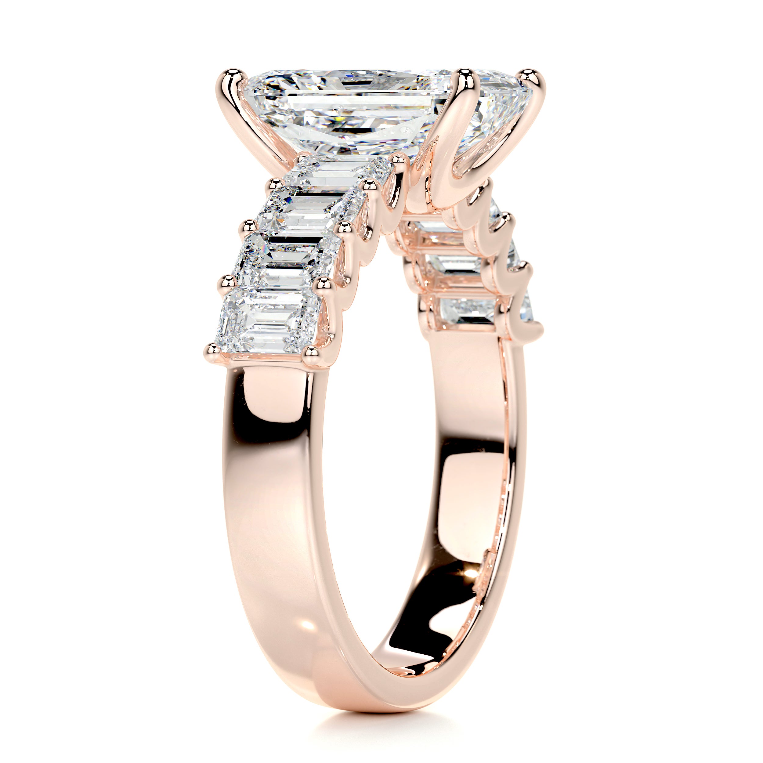 Arabella Diamond Engagement Ring   (5 Carat) -14K Rose Gold