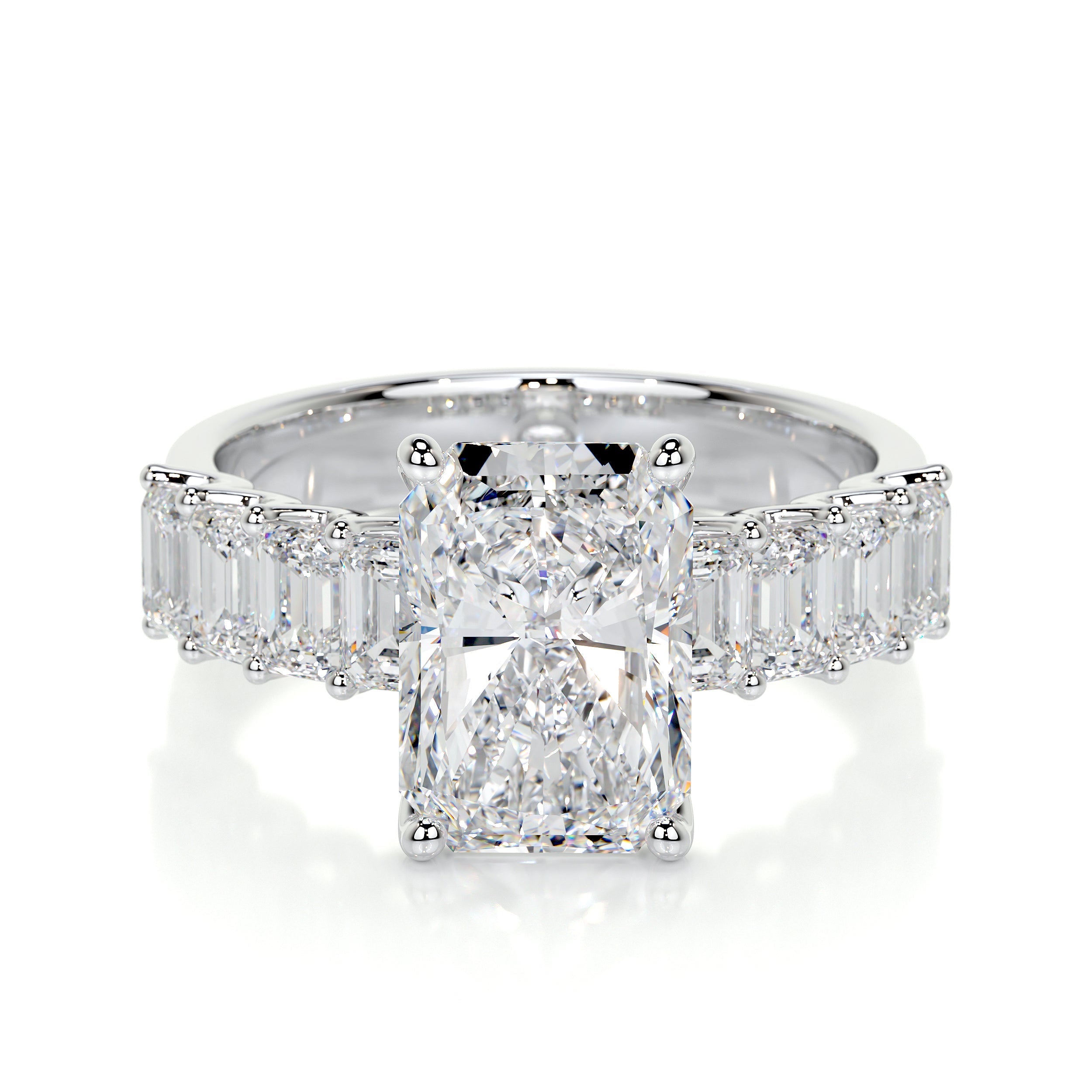 5 carat Emerald & Diamond Ring on 14K White Gold | Marctarian