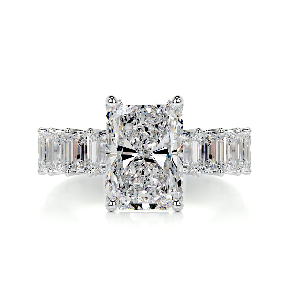 Arabella Diamond Engagement Ring -14K White Gold, Side Stones