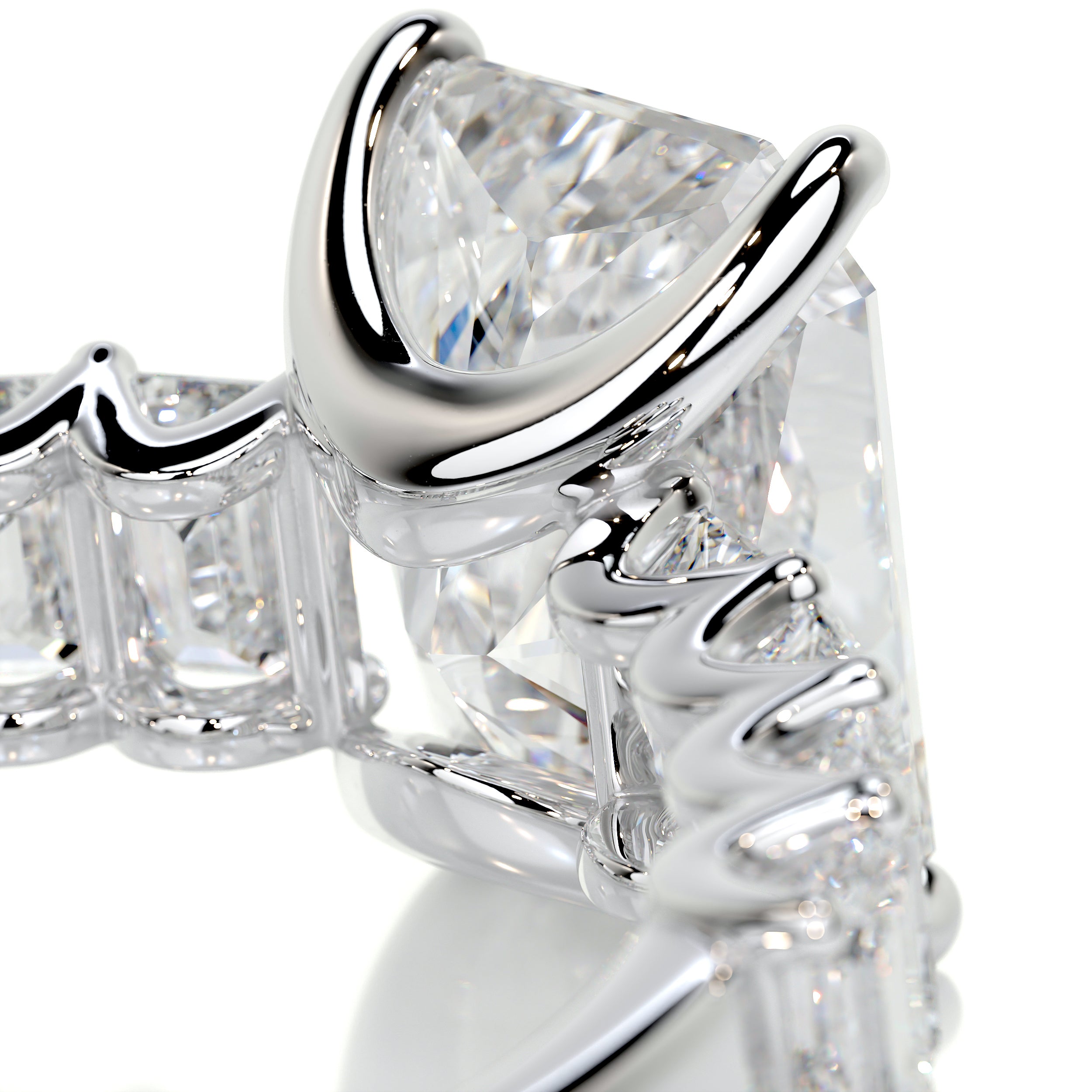 Arabella Diamond Engagement Ring   (5 Carat) -18K White Gold