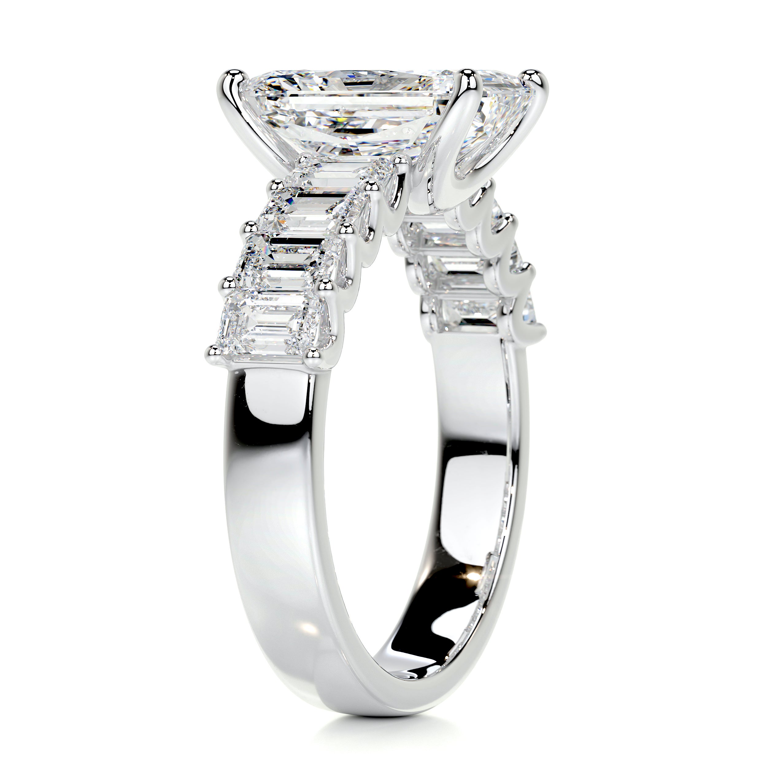 CUSTOMIZE JEWELS Round Diamond Collar 6-Prong 3 Carat Round Moissanite Engagement  Ring In 14k Yellow Gold,D-VVS1 (4) | Amazon.com