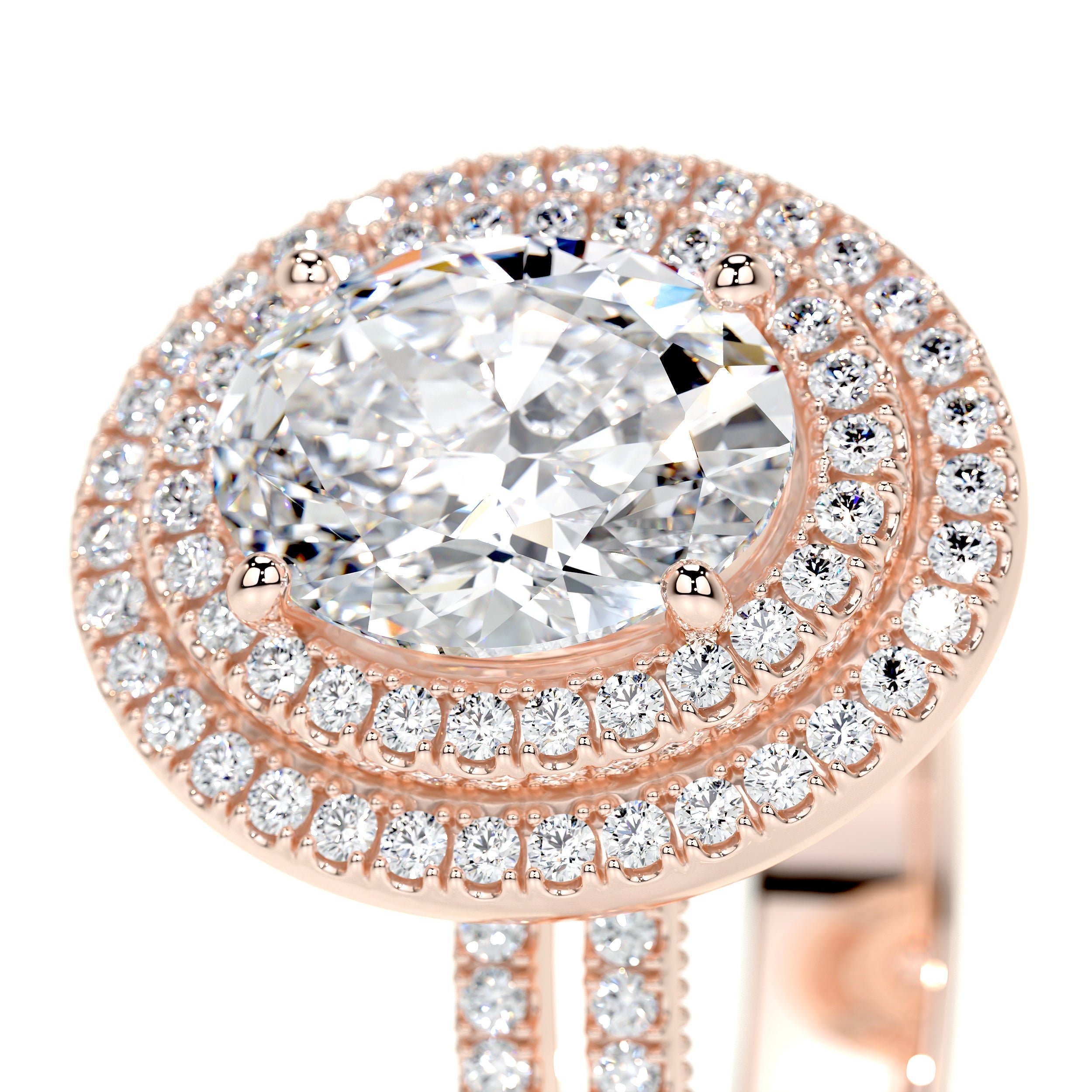Willa Lab Grown Diamond Ring   (3 Carat) -14K Rose Gold