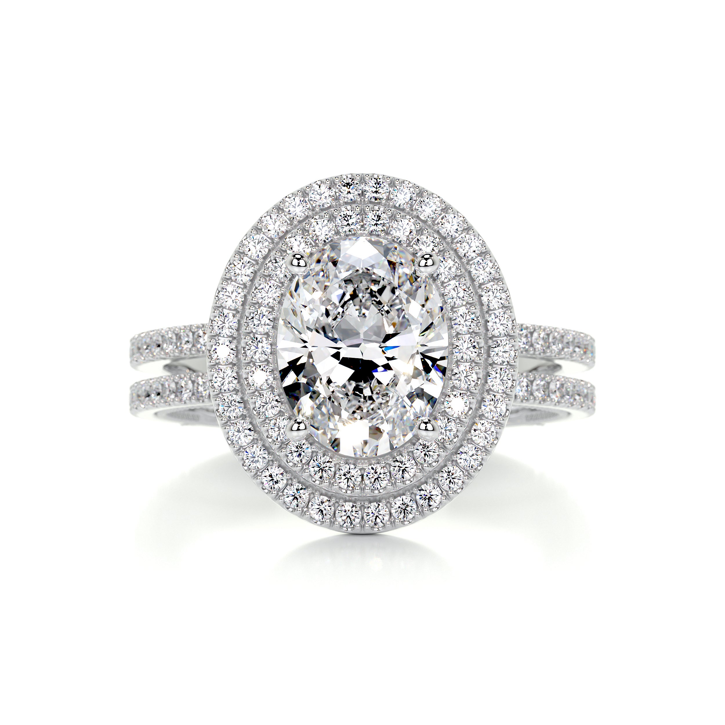 Willa Diamond Engagement Ring   (3 Carat) -18K White Gold